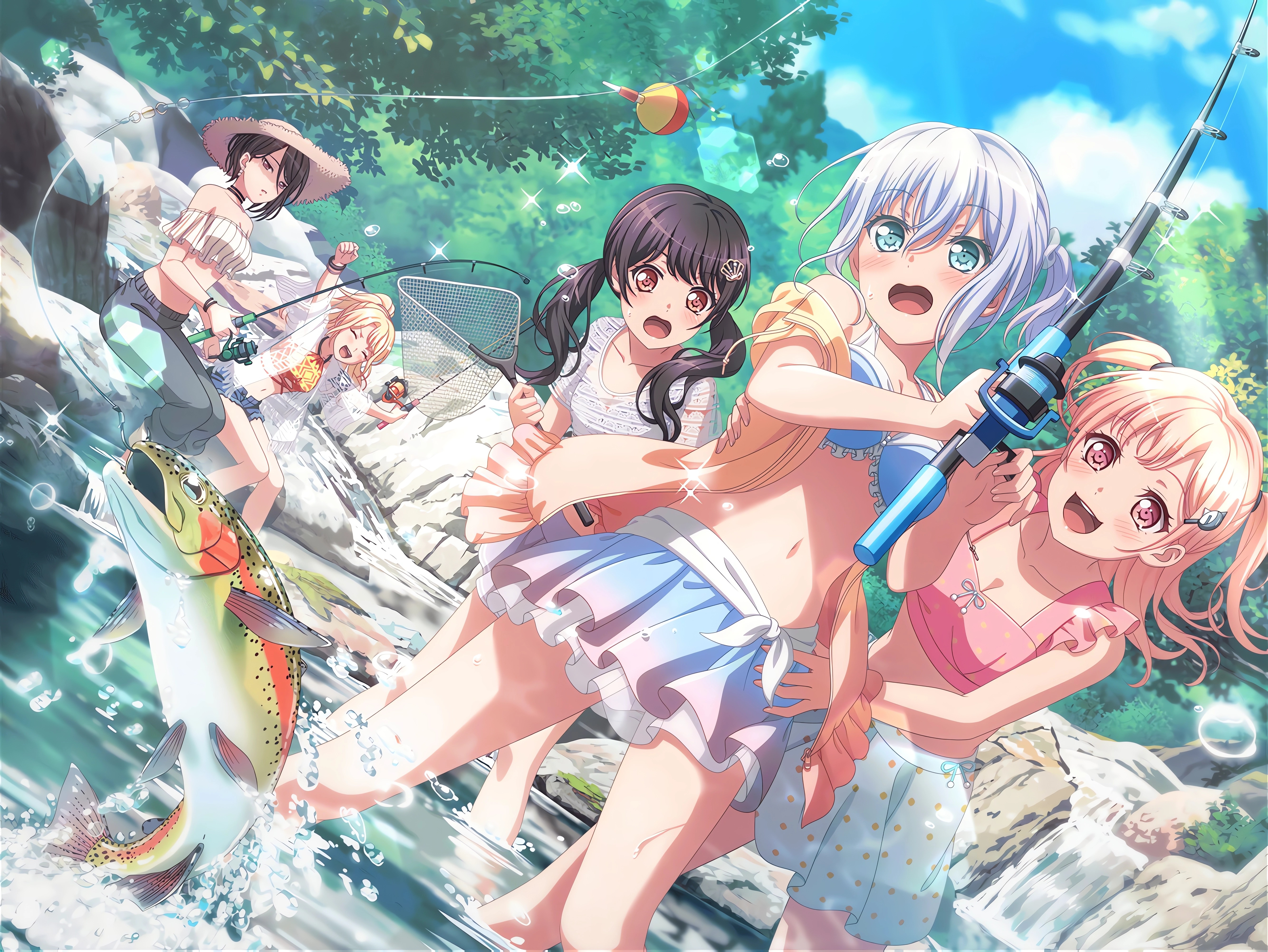 BanG Dream! Girls Fishing in a River HD Wallpaper