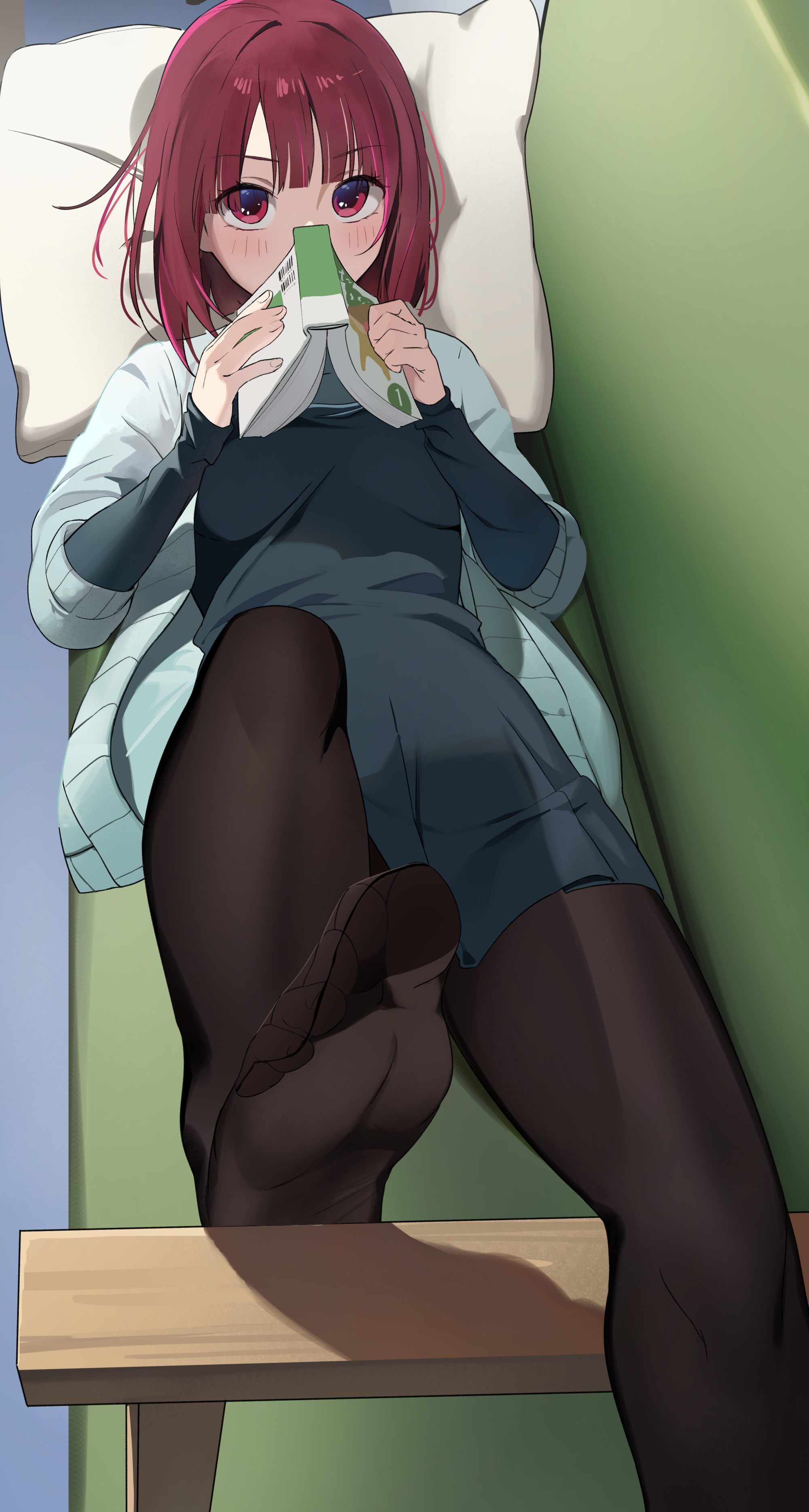 Kana Arima lying down with a book HD Phone Wallpaper