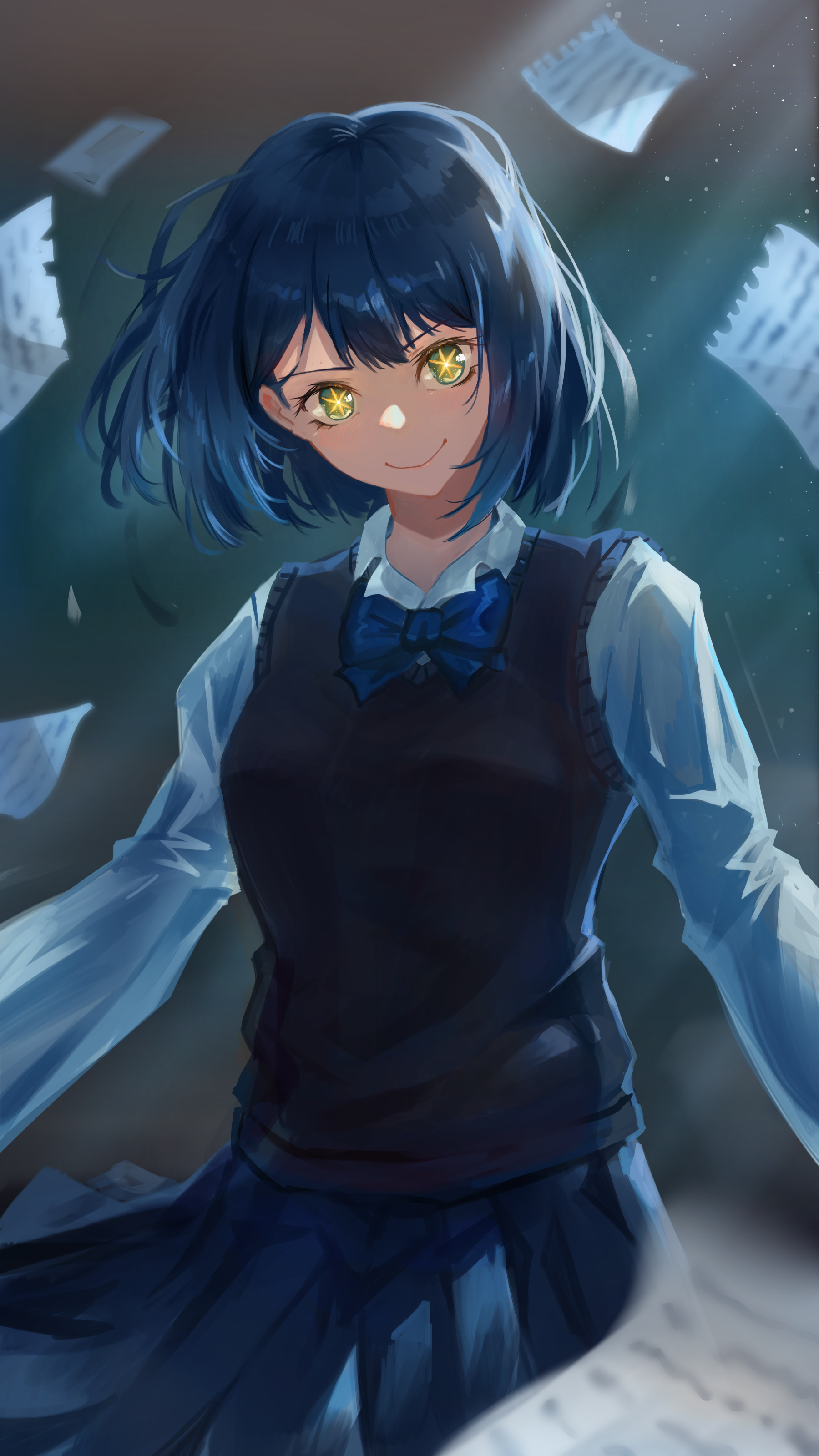 Kurokawa Akane from Oshi no Ko with star eyes HD Phone Wallpaper