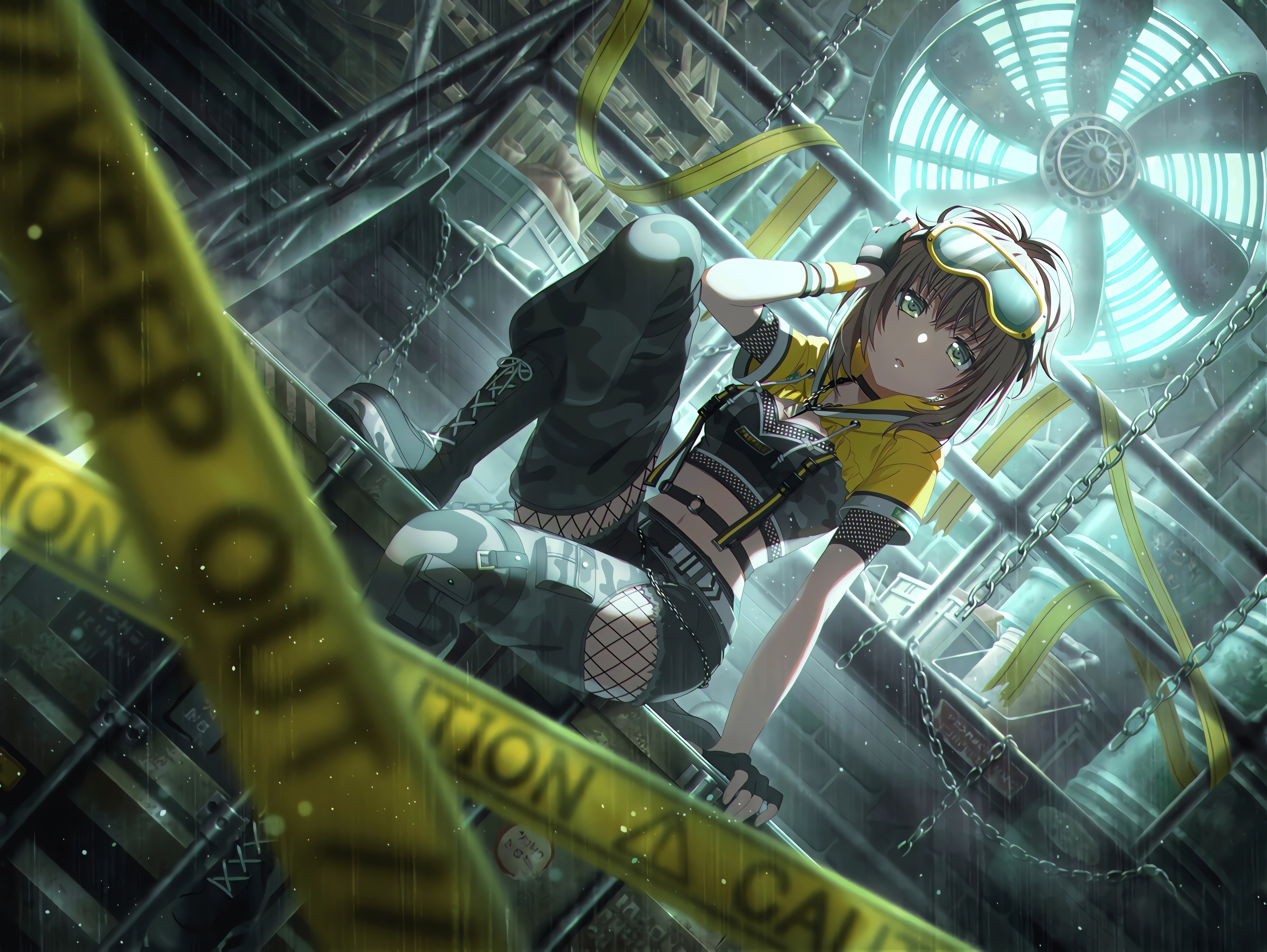 Yamato Maya in a Cautionary Industrial Setting HD Wallpaper