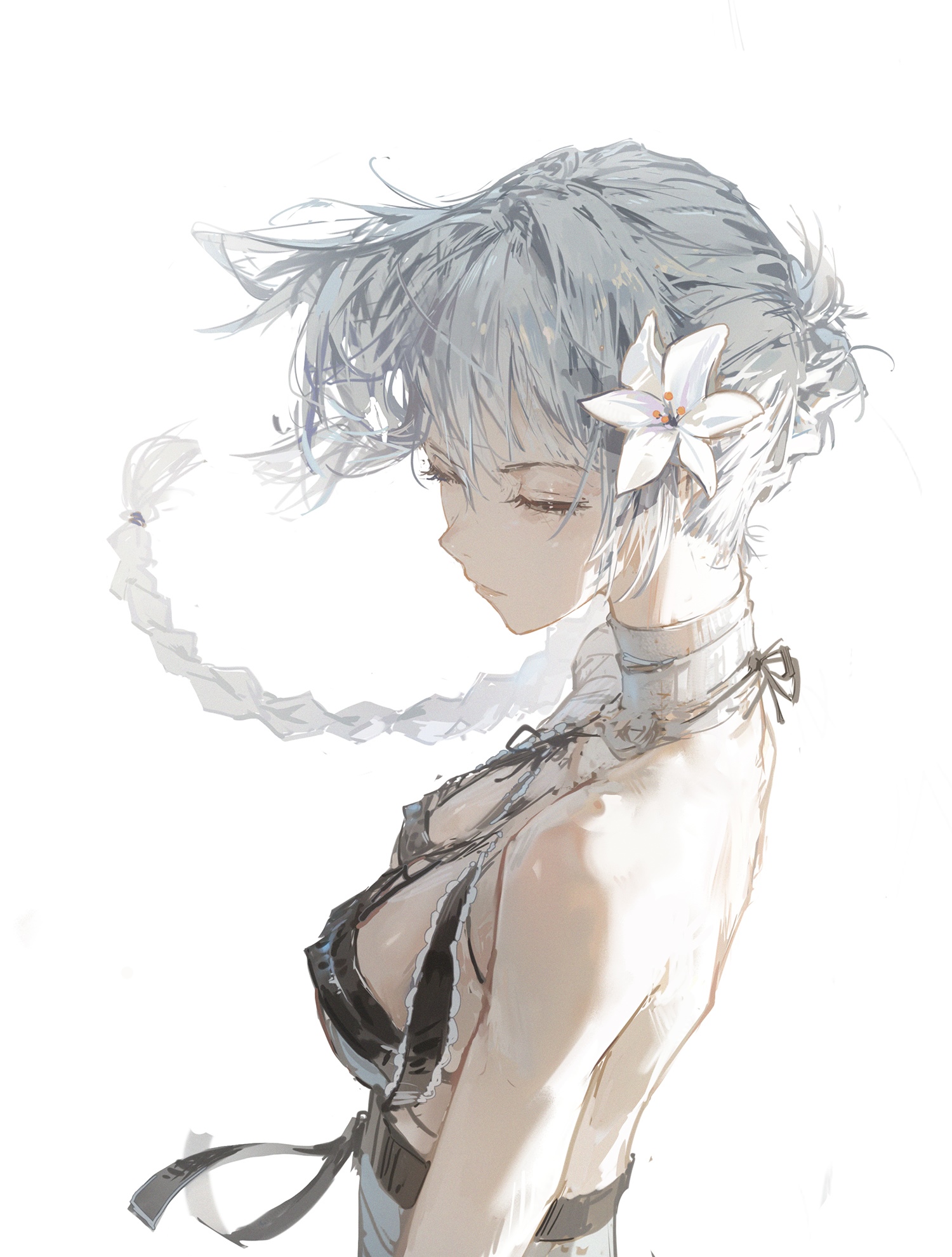Kaine from NieR with a flower in her hair HD Phone Wallpaper