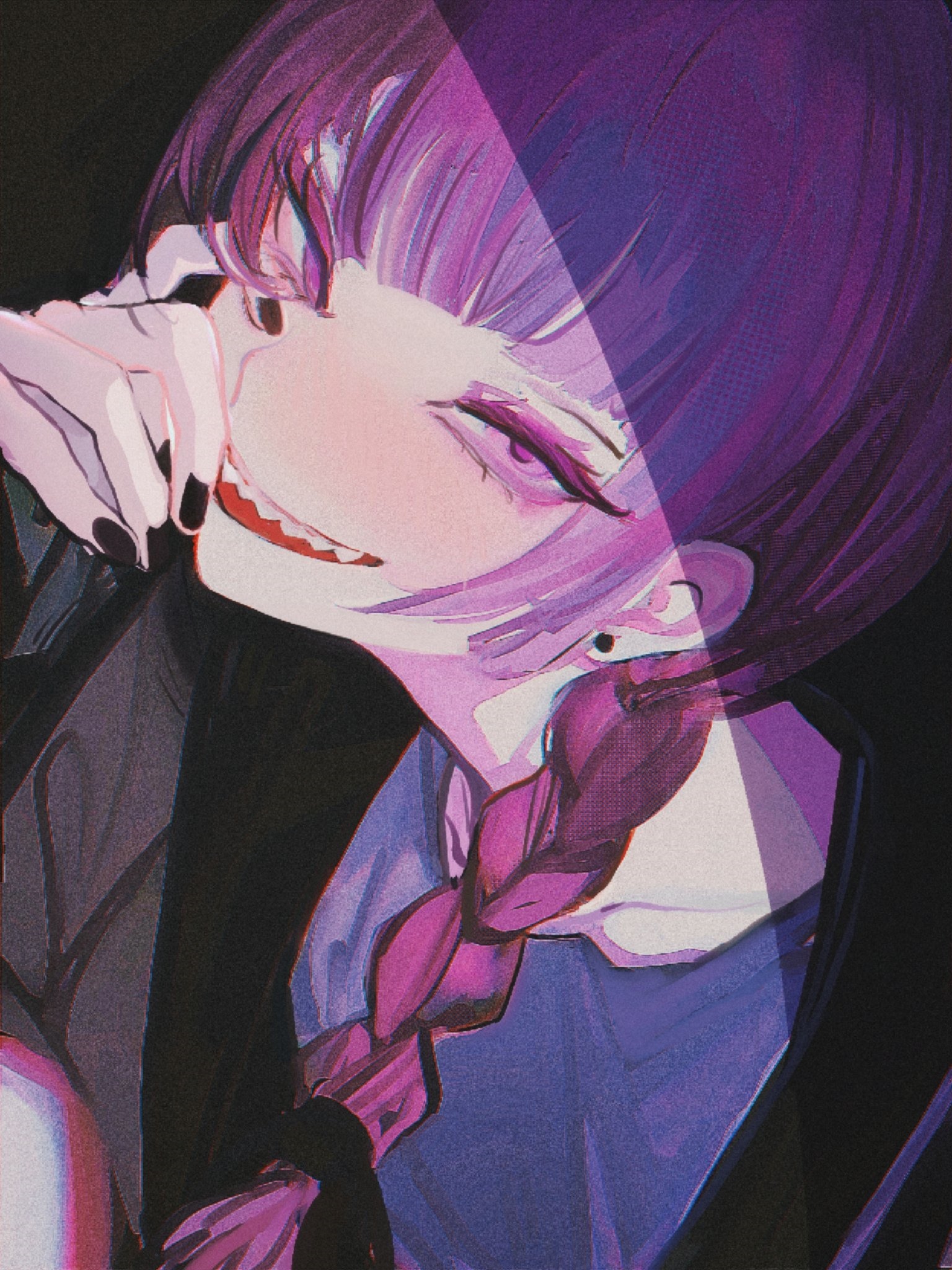 Artwork of a girl with pink hair and braids HD Phone Wallpaper