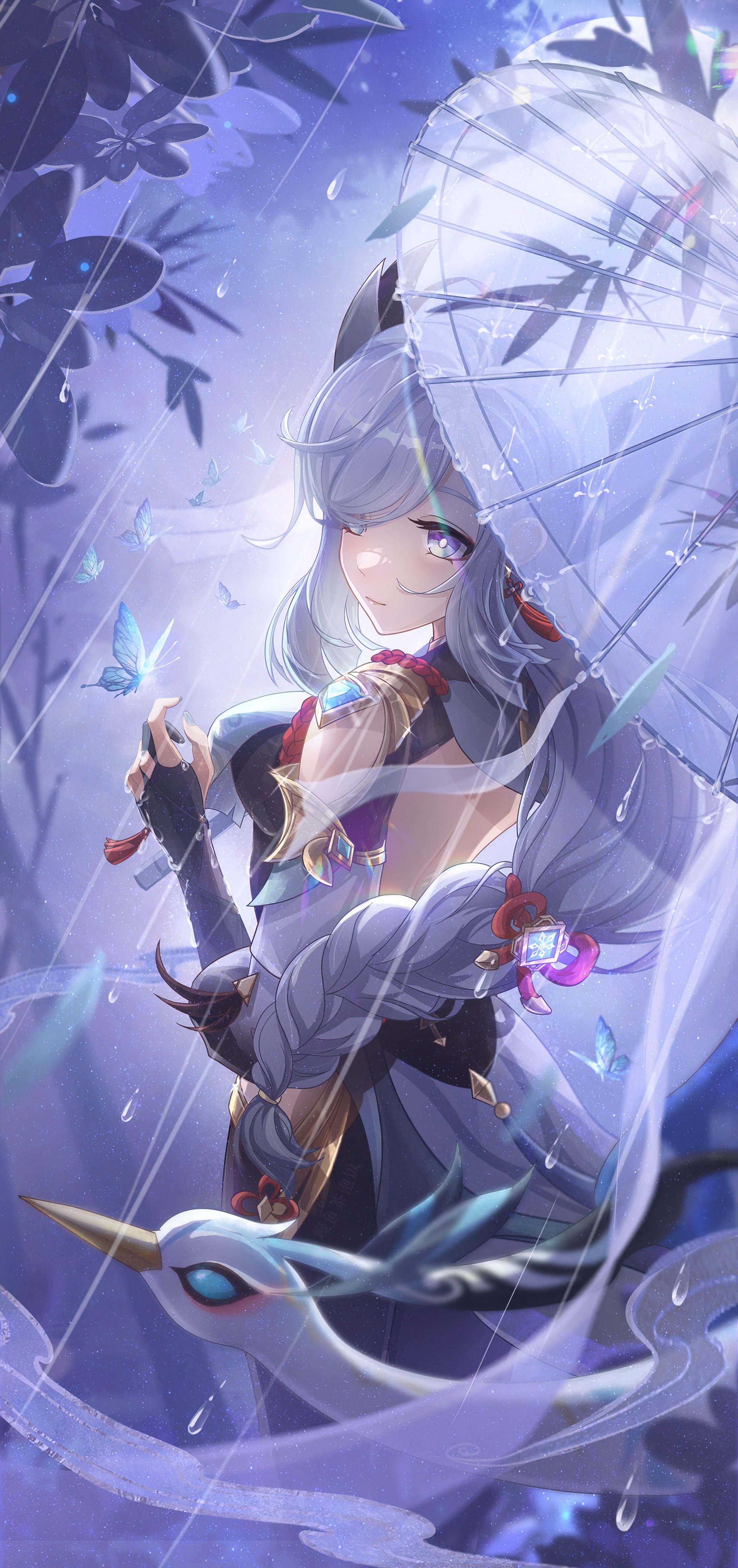 Cloud Retainer with umbrella in the rain HD Phone Wallpaper