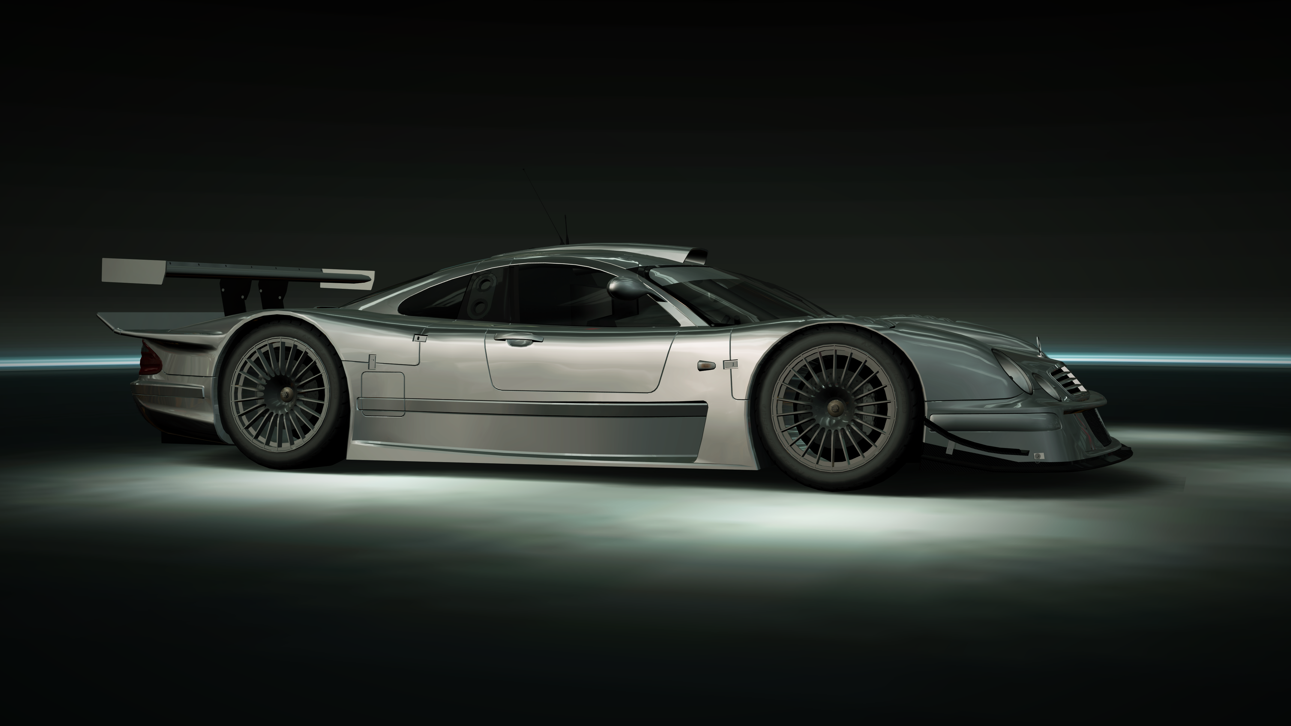 4K Mercedes-Benz CLK GTR race car side view HD Wallpaper