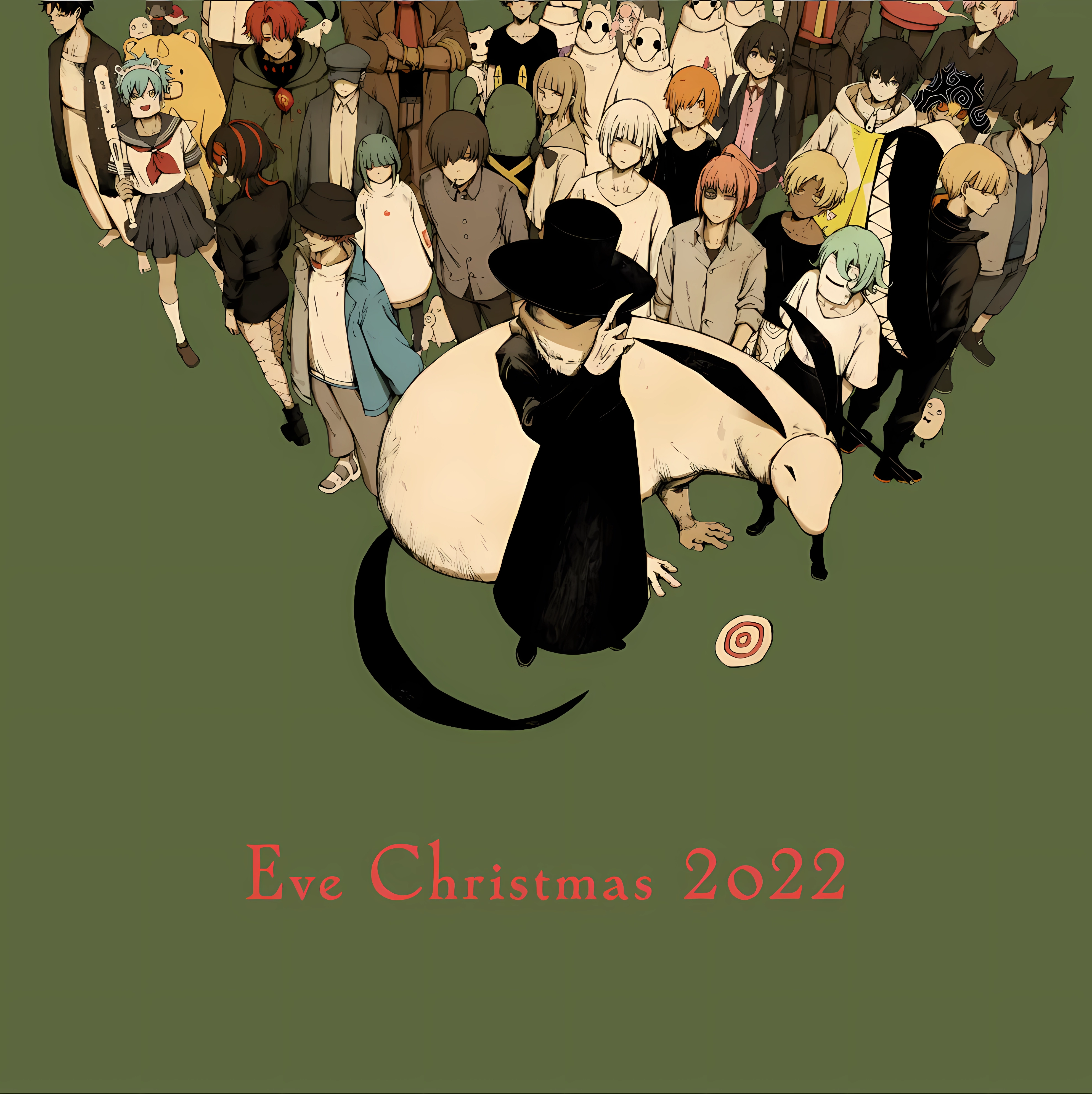 Eve Christmas 2022 anime characters HD Wallpaper