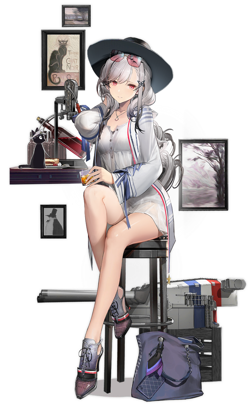 Azur Lane girl with drink and hat HD Phone Wallpaper