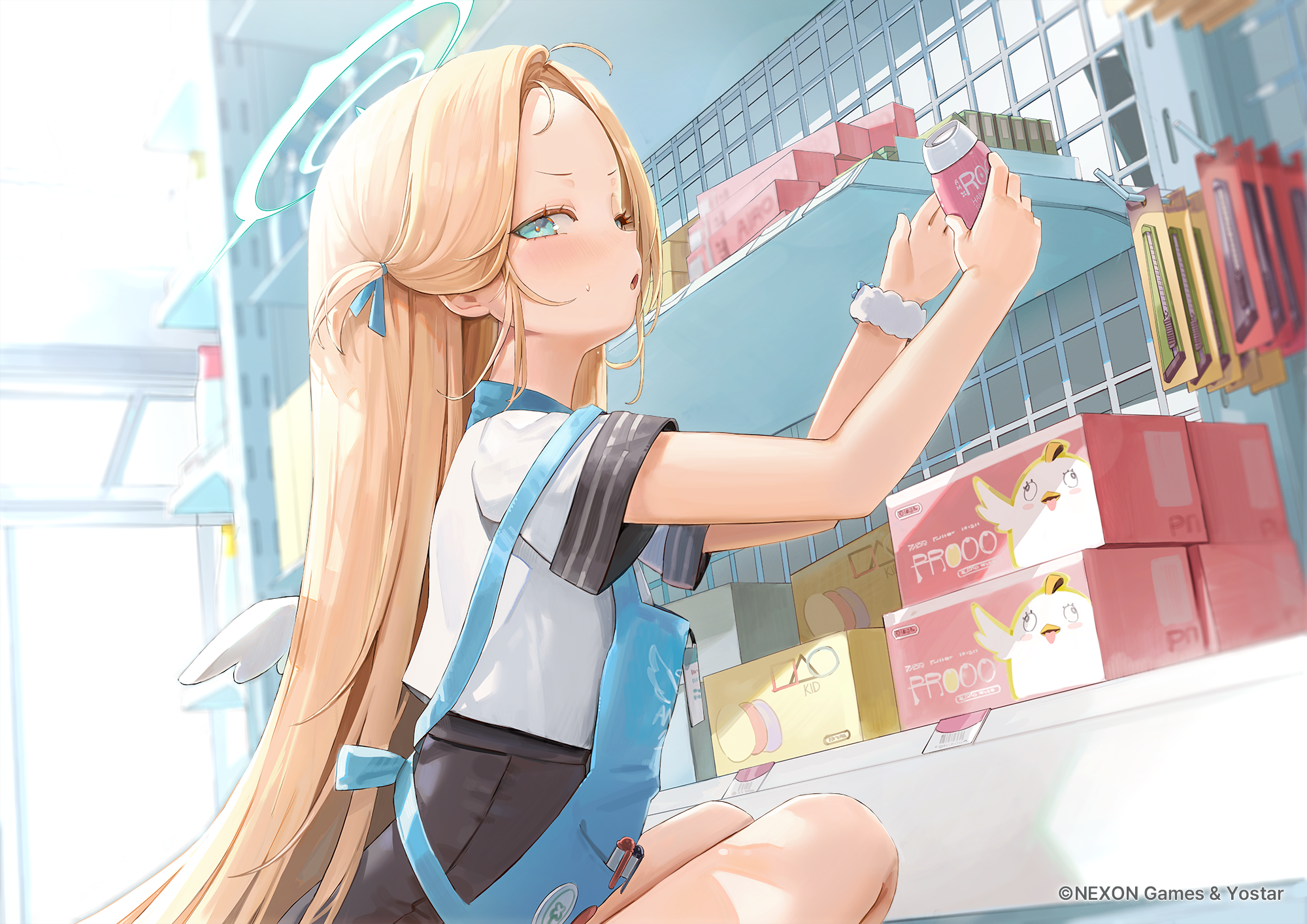 Sora from Blue Archive shopping for products HD Wallpaper
