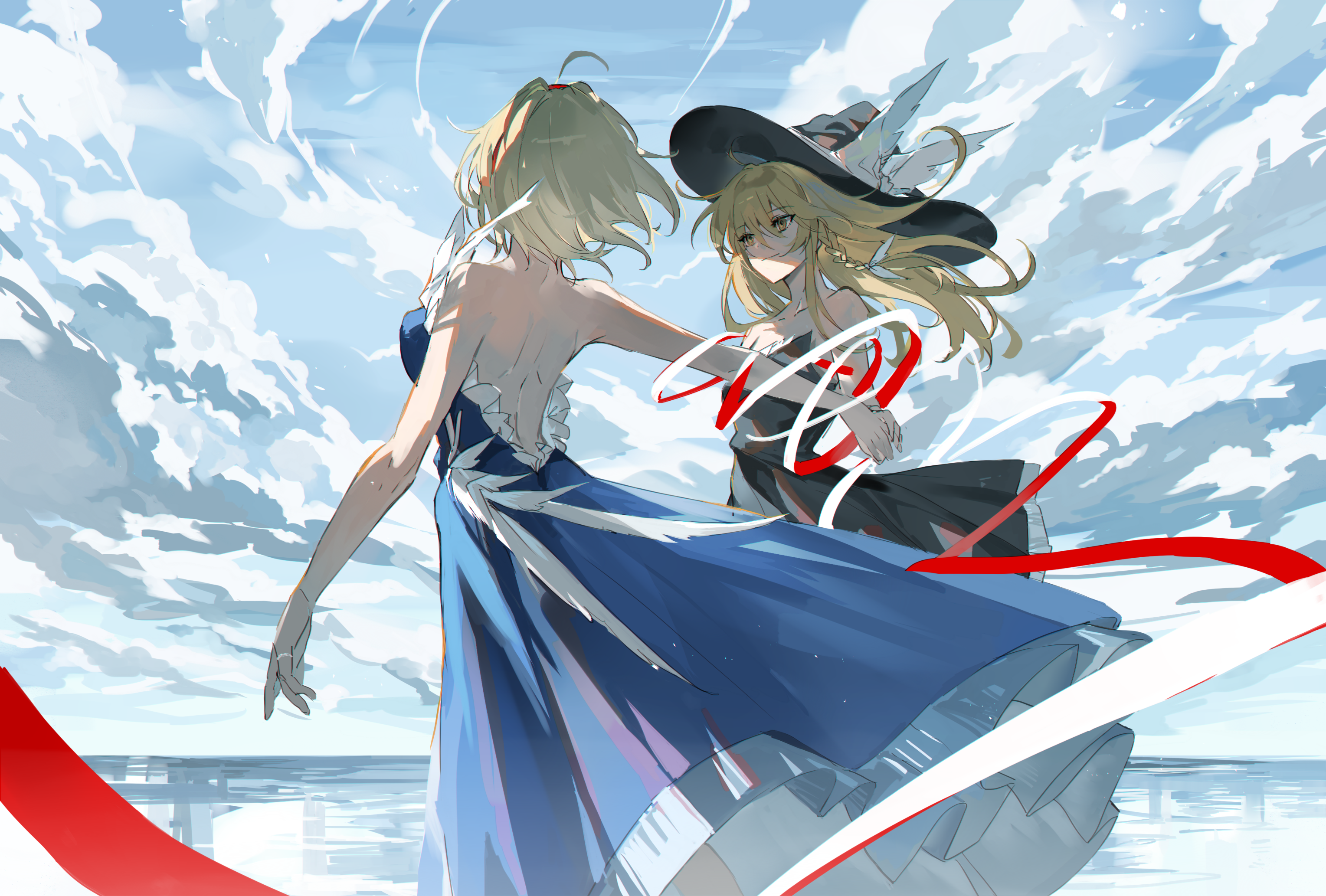 Alice Margatroid and Kirisame Marisa in Touhou HD Wallpaper