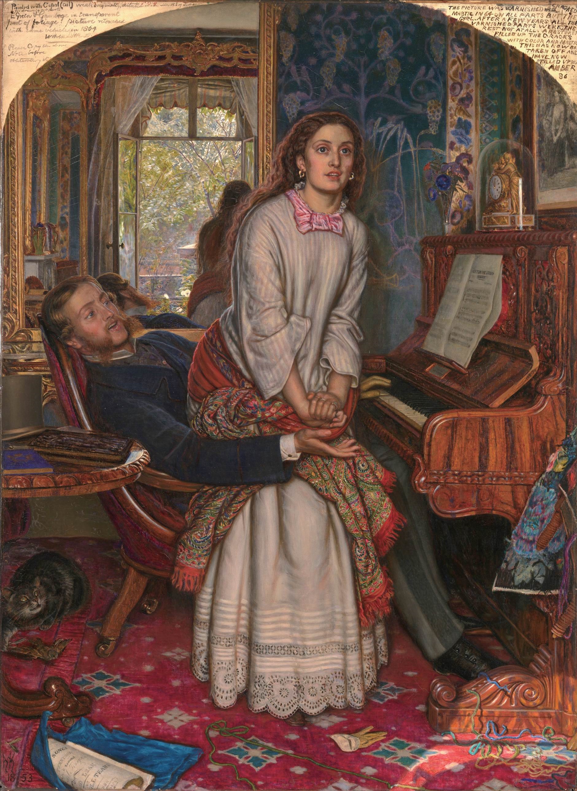 William Holman Hunt's 'The Awakening Conscience' oil painting HD Phone Wallpaper