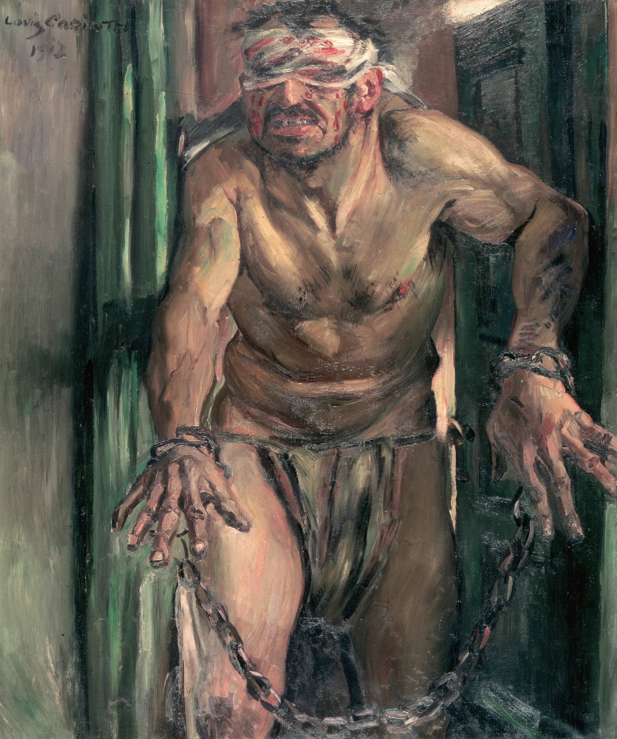 Blindfolded Man in Chains by Lovis Corinth HD Phone Wallpaper