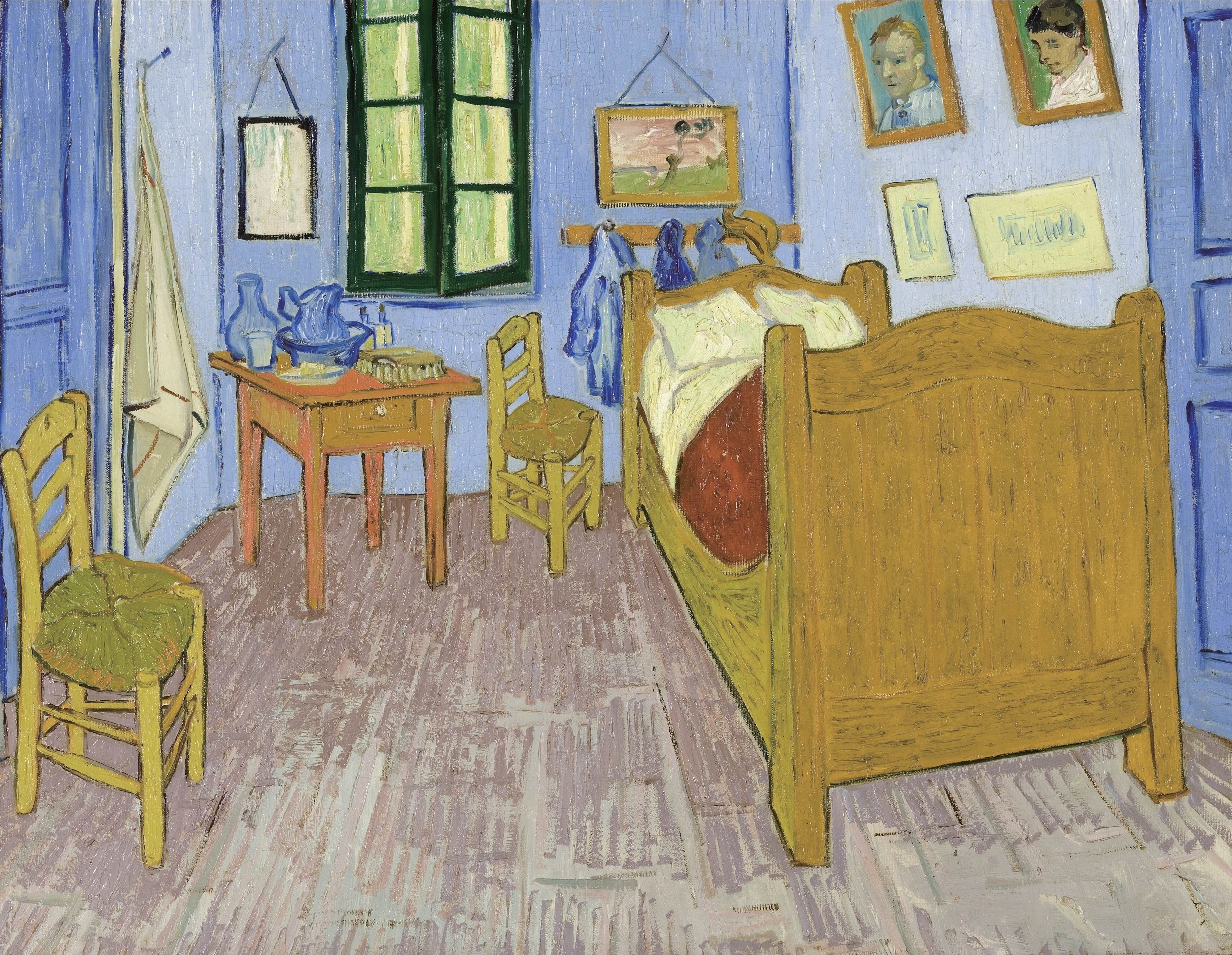 Vincent van Gogh's Bedroom Interior Oil Painting HD Wallpaper
