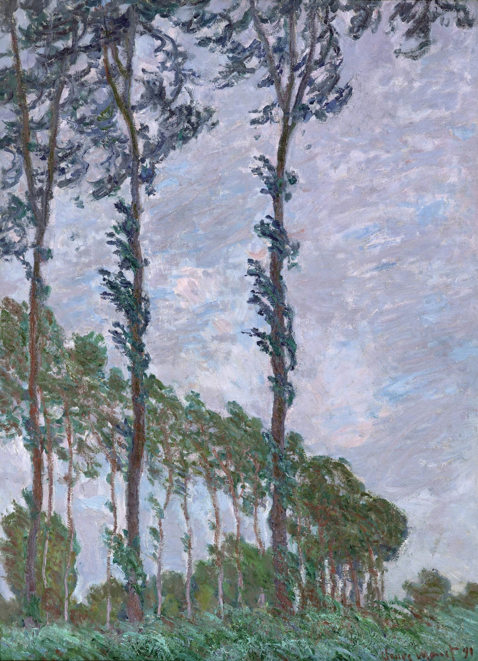 Poplars by Claude Monet HD Phone Wallpaper