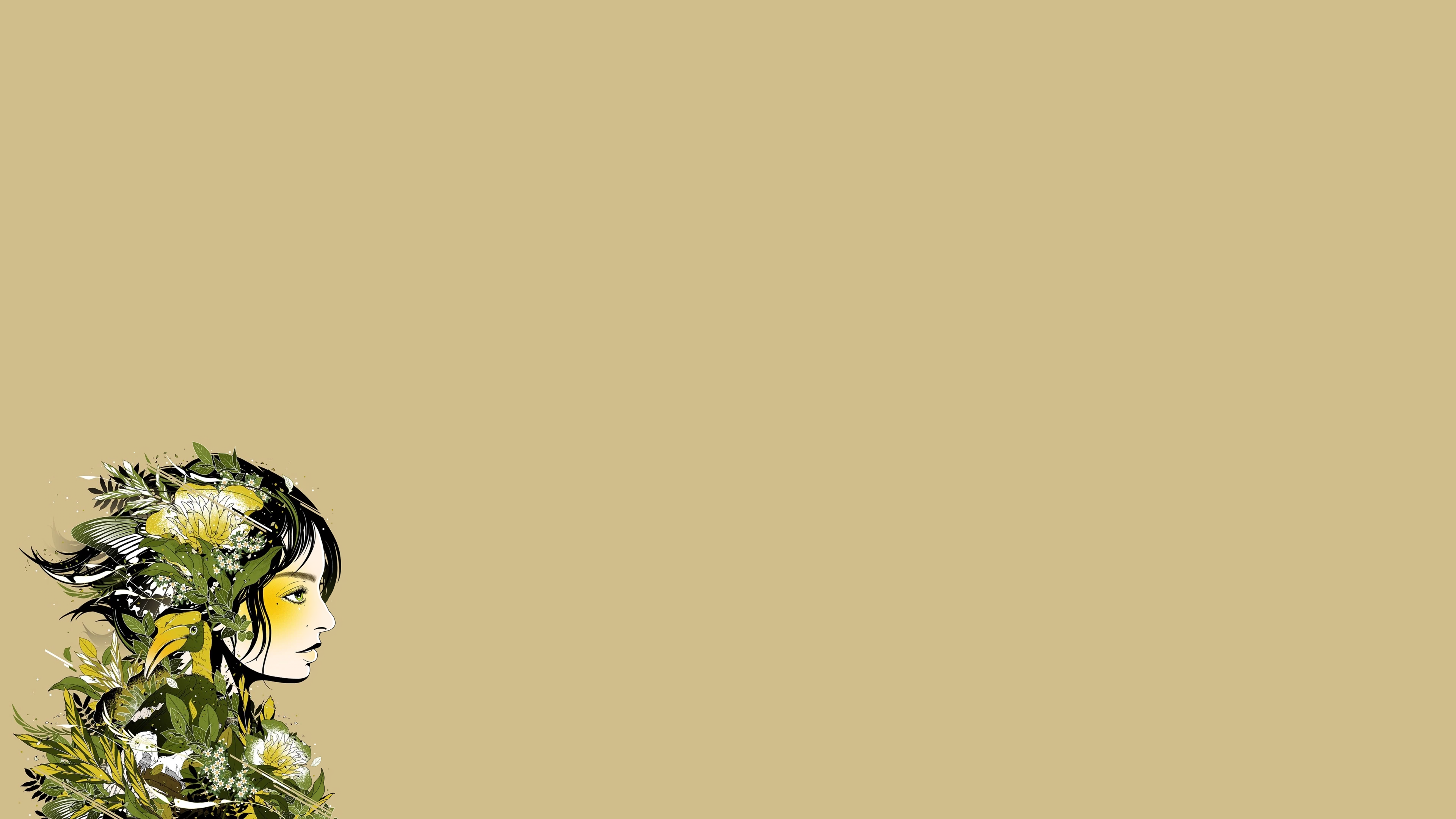 DJ Okawari cover art with woman and flowers HD Wallpaper
