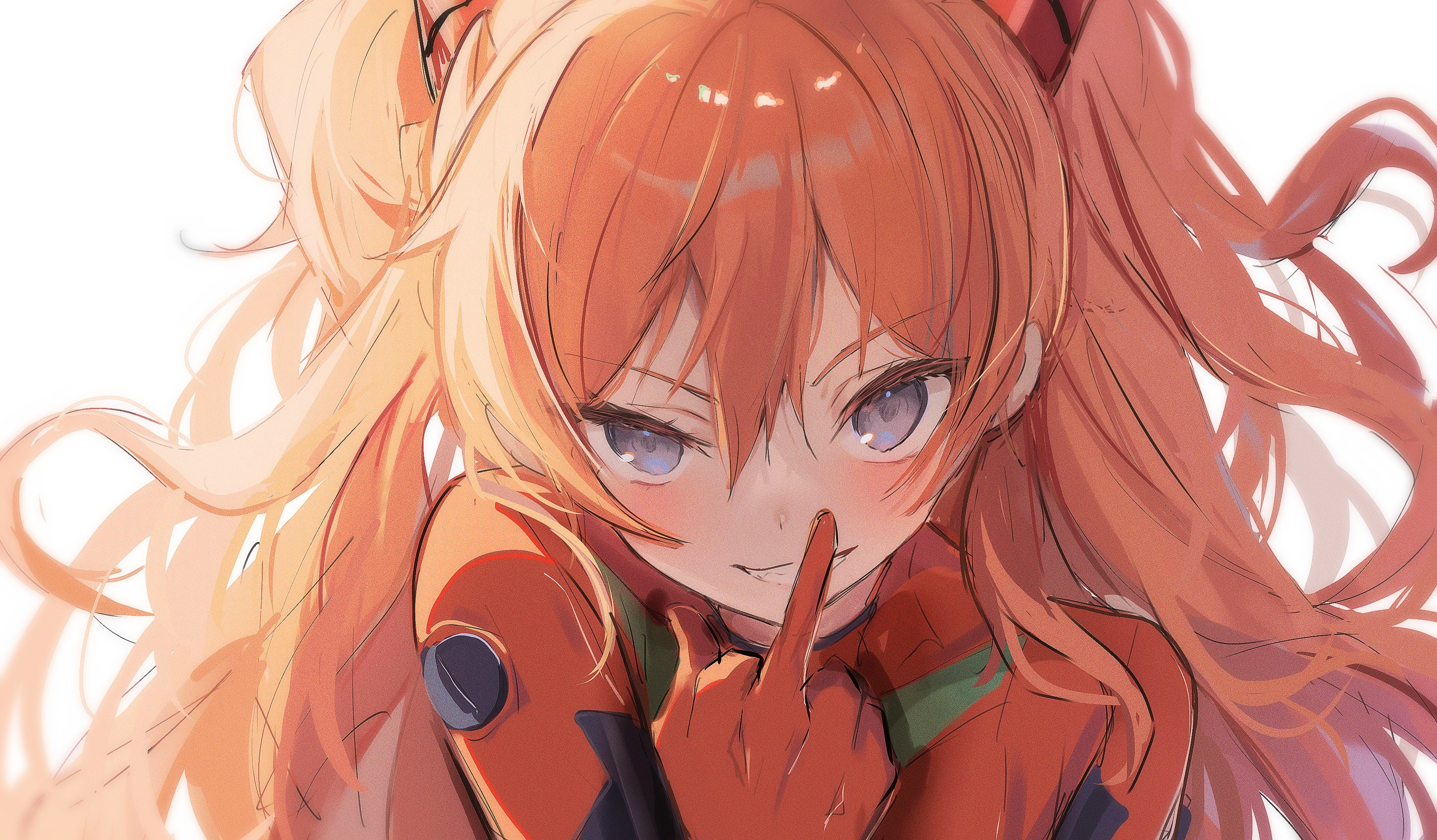 Asuka Langley Soryu giving the middle finger HD Wallpaper