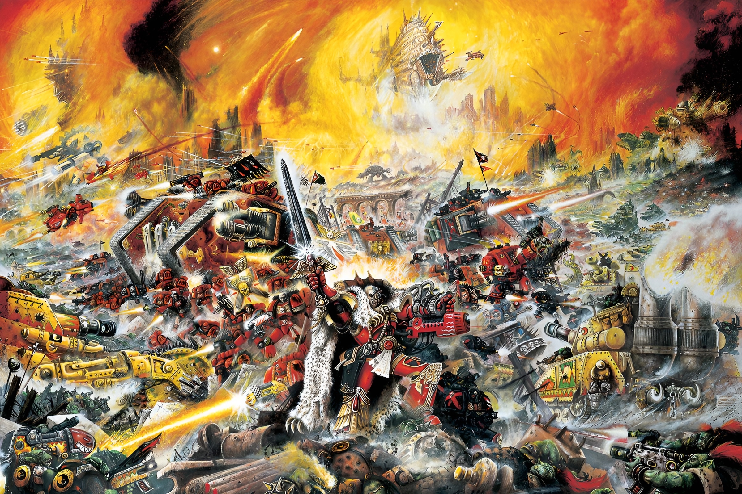 Warhammer 40,000 Space Marines in Battle HD Wallpaper