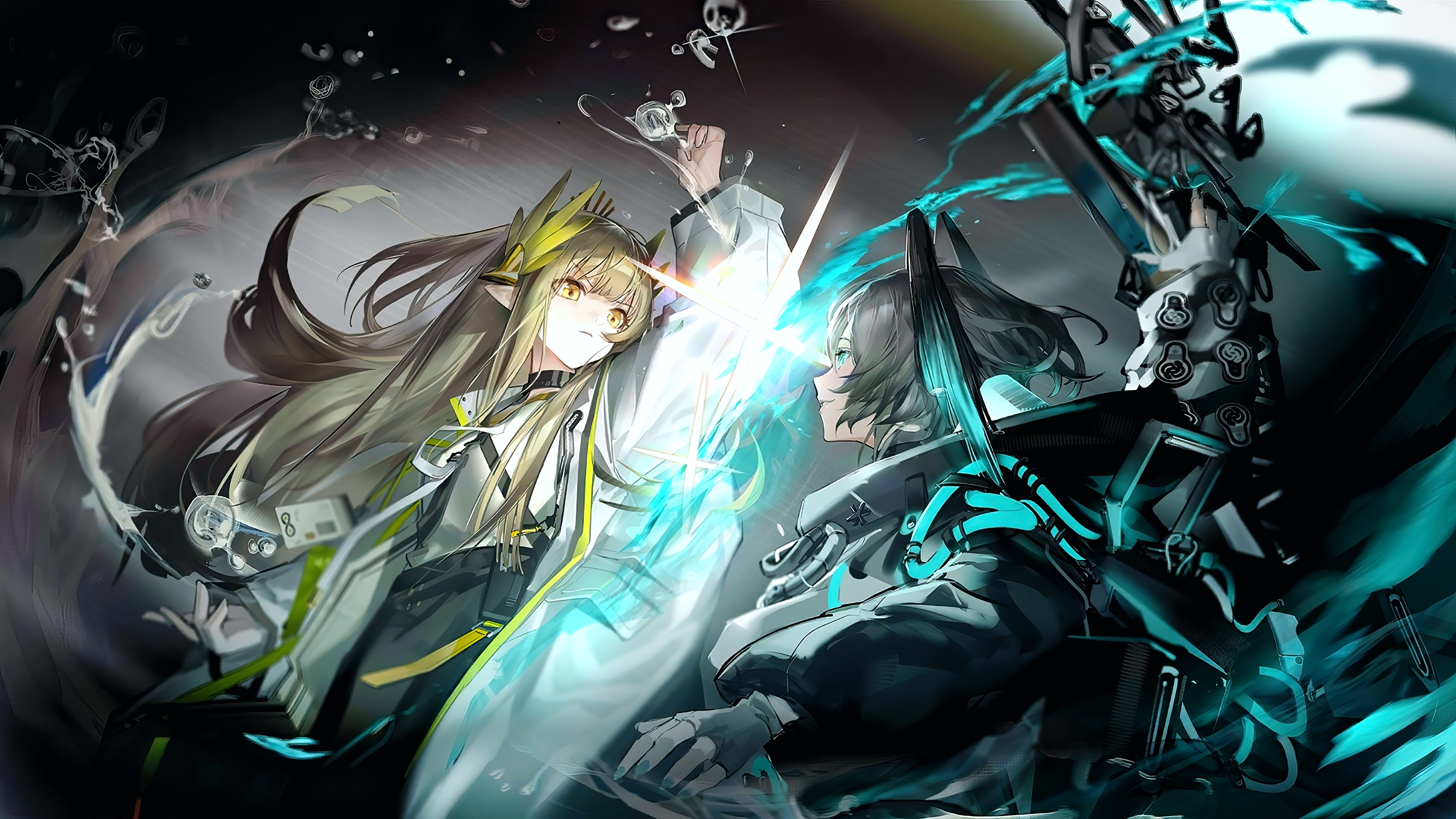 Arknights Hoolheyak and Muelsyse fighting HD Wallpaper