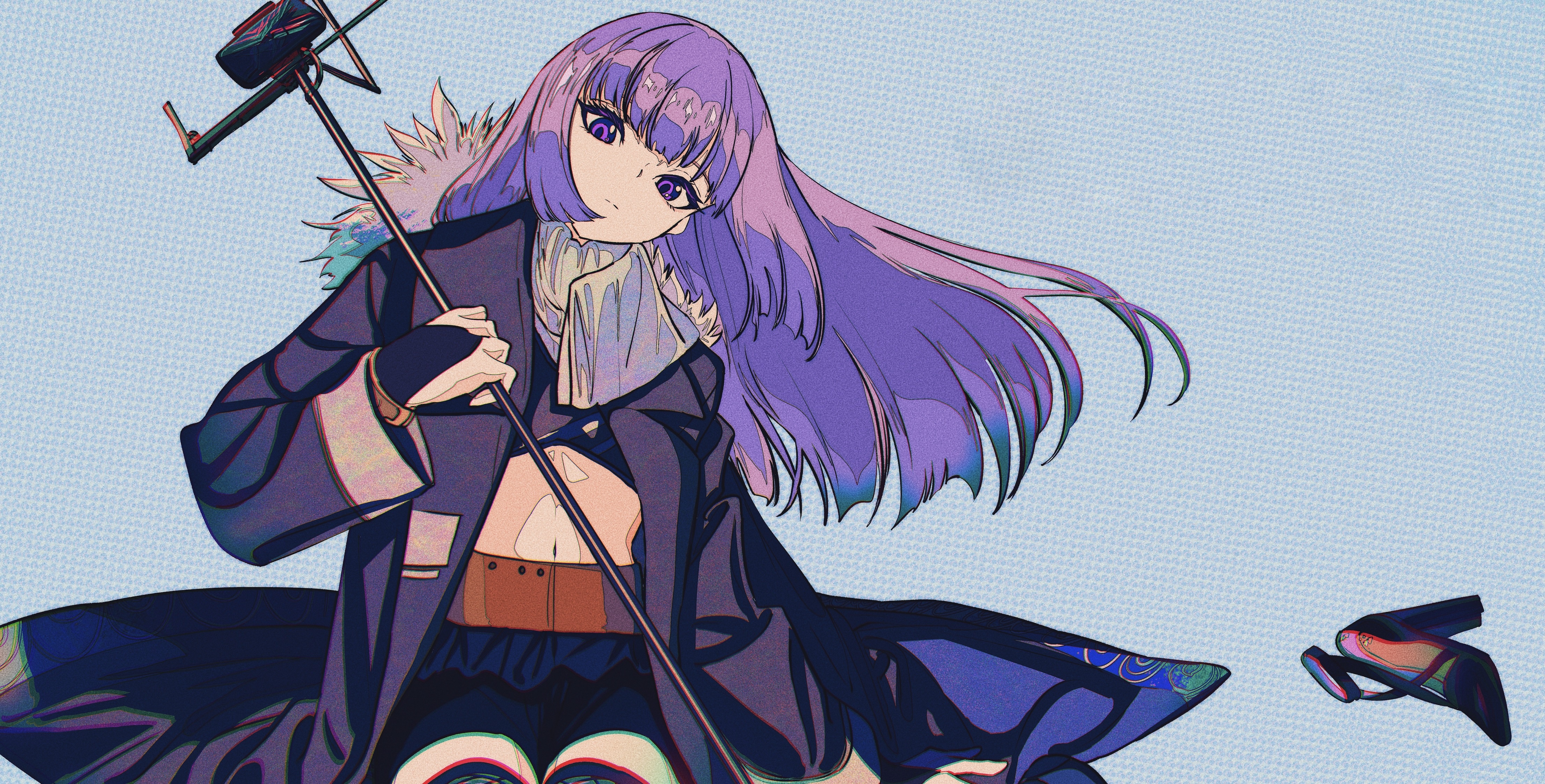 4K Cogecha with purple hair and eyes HD Wallpaper
