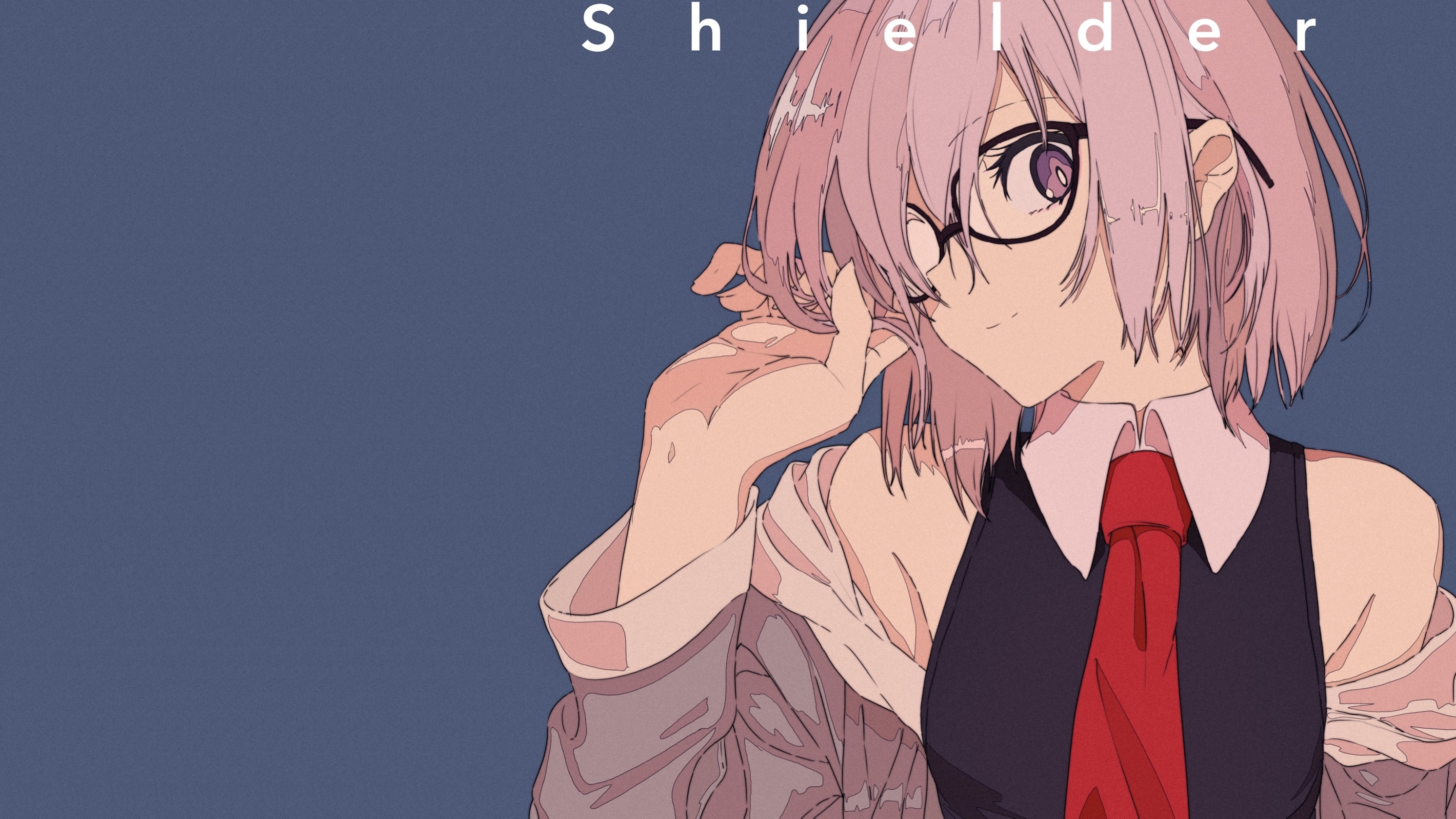 Mash Kyrielight from Fate series wearing glasses HD Wallpaper