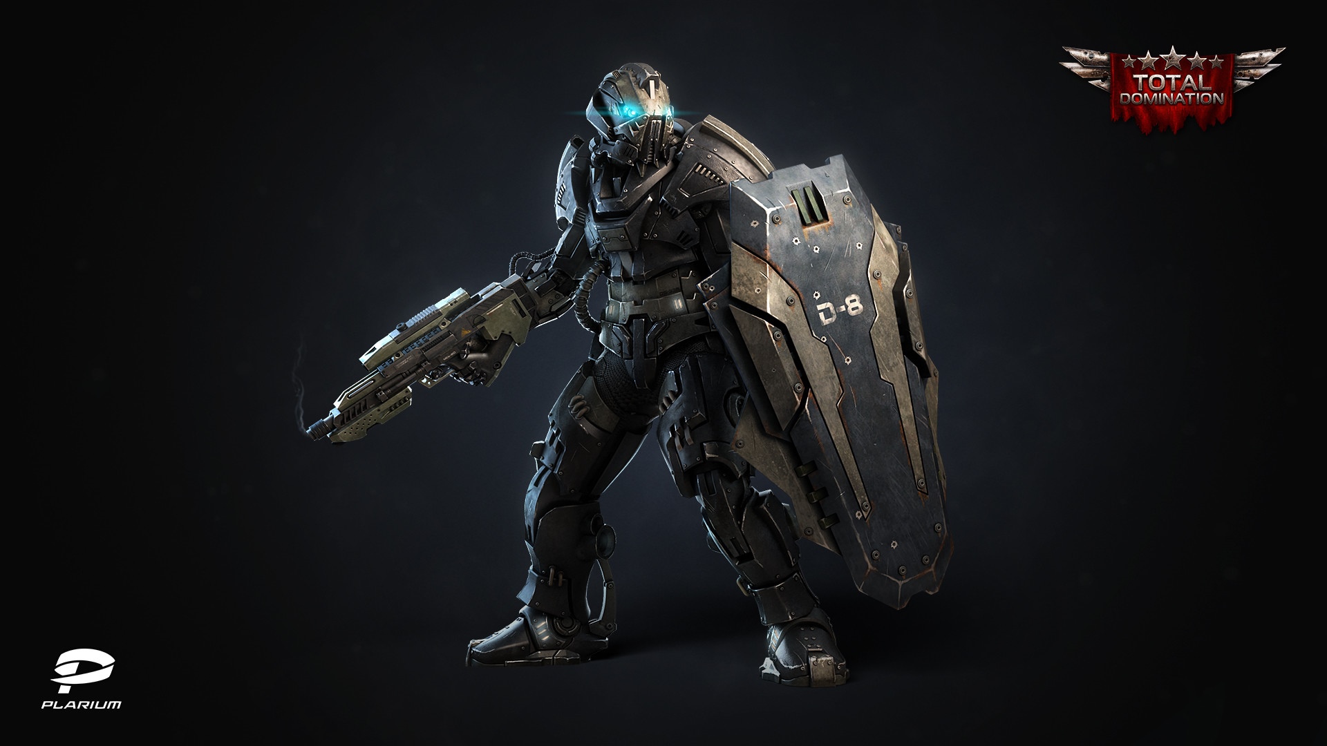 Soldier with Shield and Gun from Total Domination HD Wallpaper