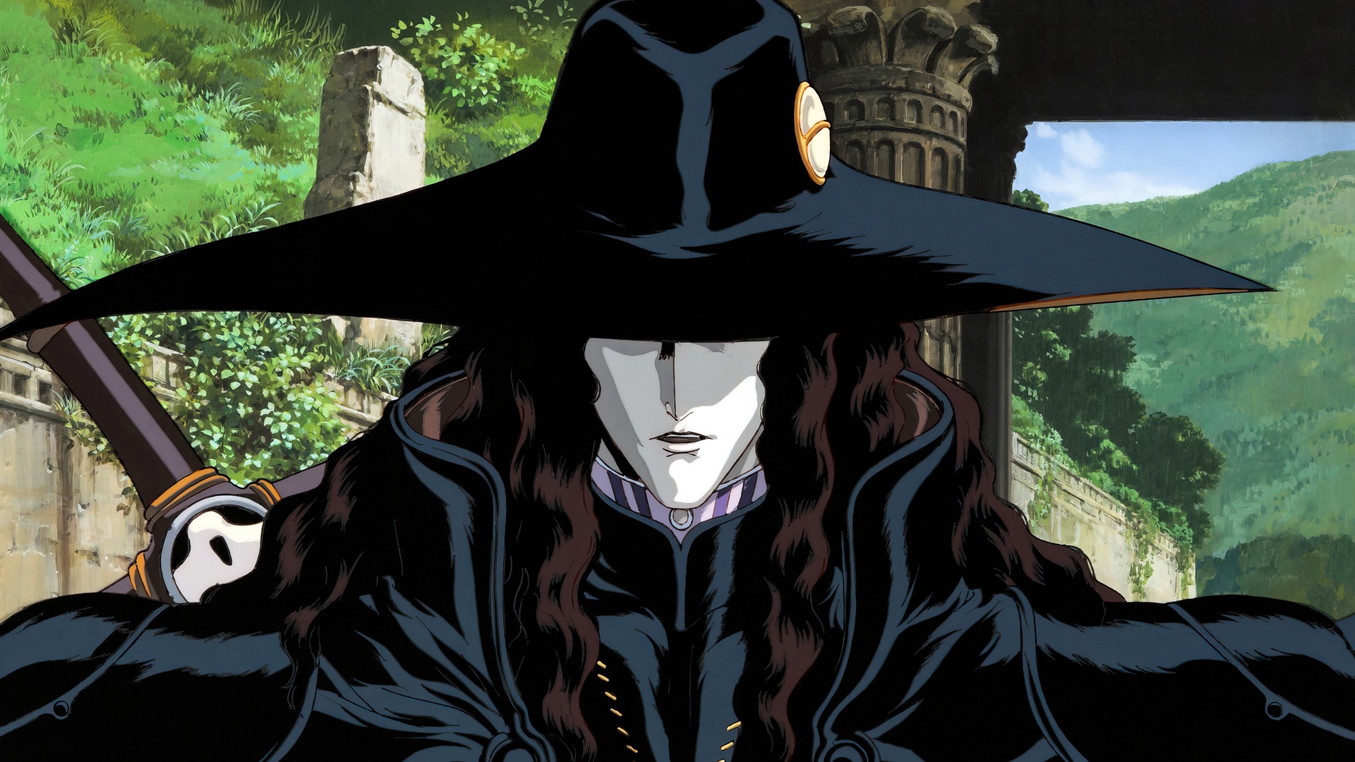 Vampire Hunter D wearing a hat and holding a sword HD Wallpaper