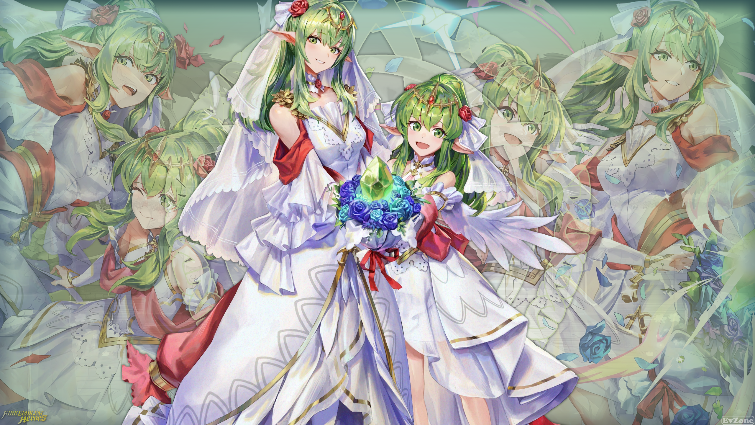 Tiki in Wedding Dress with Flowers - Fire Emblem Heroes HD Wallpaper