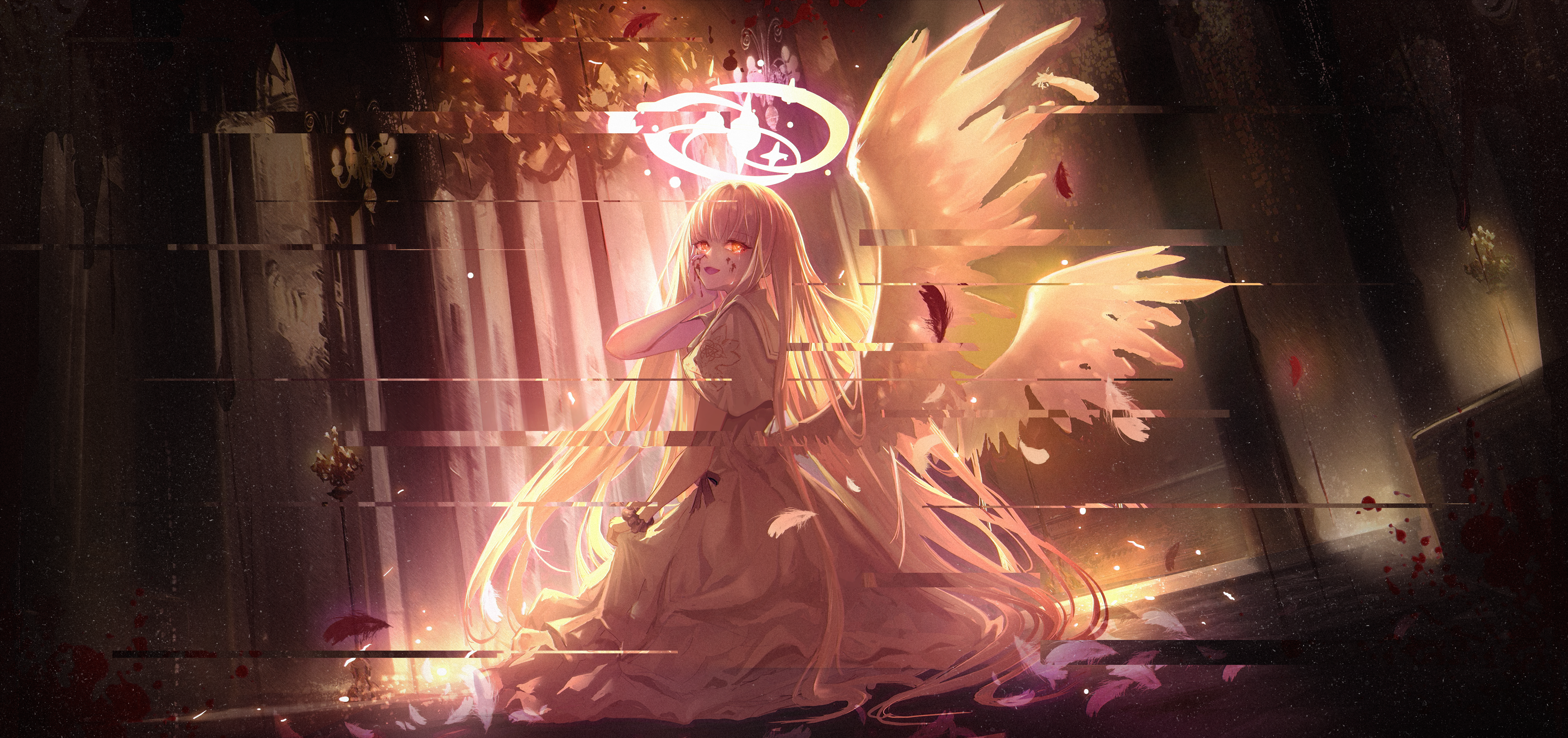 4K Misono Mika with Wings and Feathers HD Wallpaper