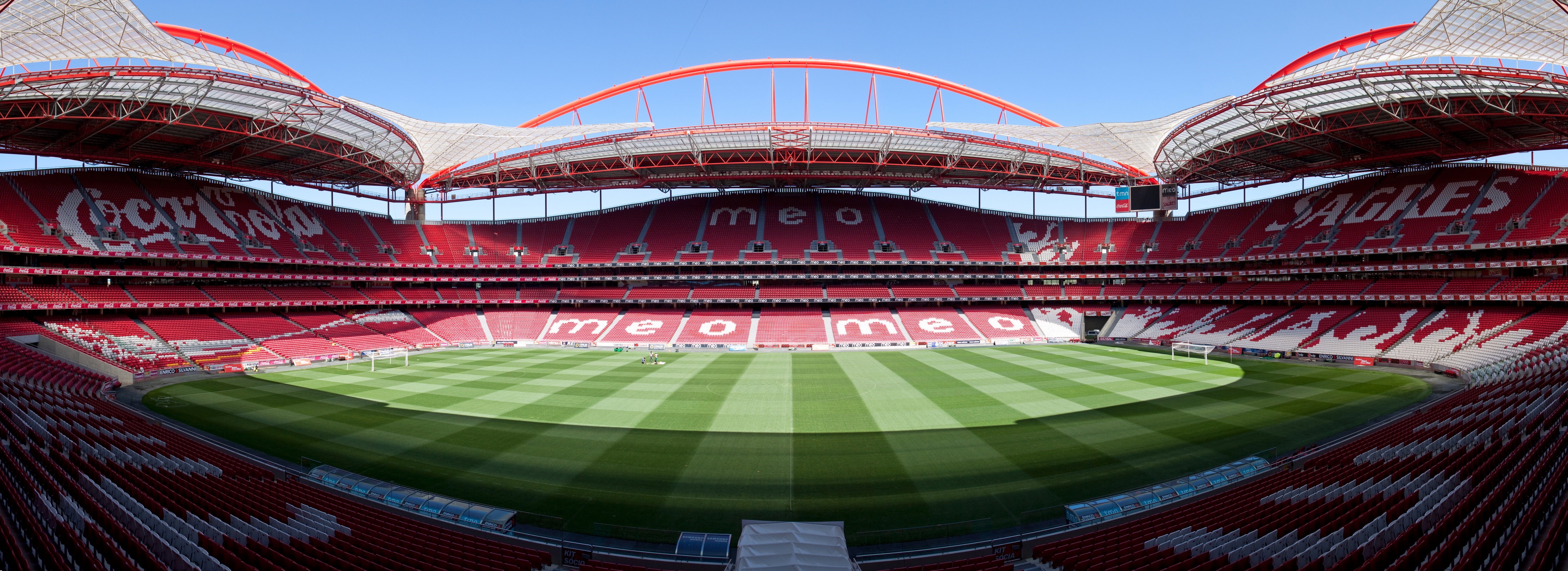 Estadio da Luz football stadium with Coca-Cola and Sagres branding HD Wallpaper