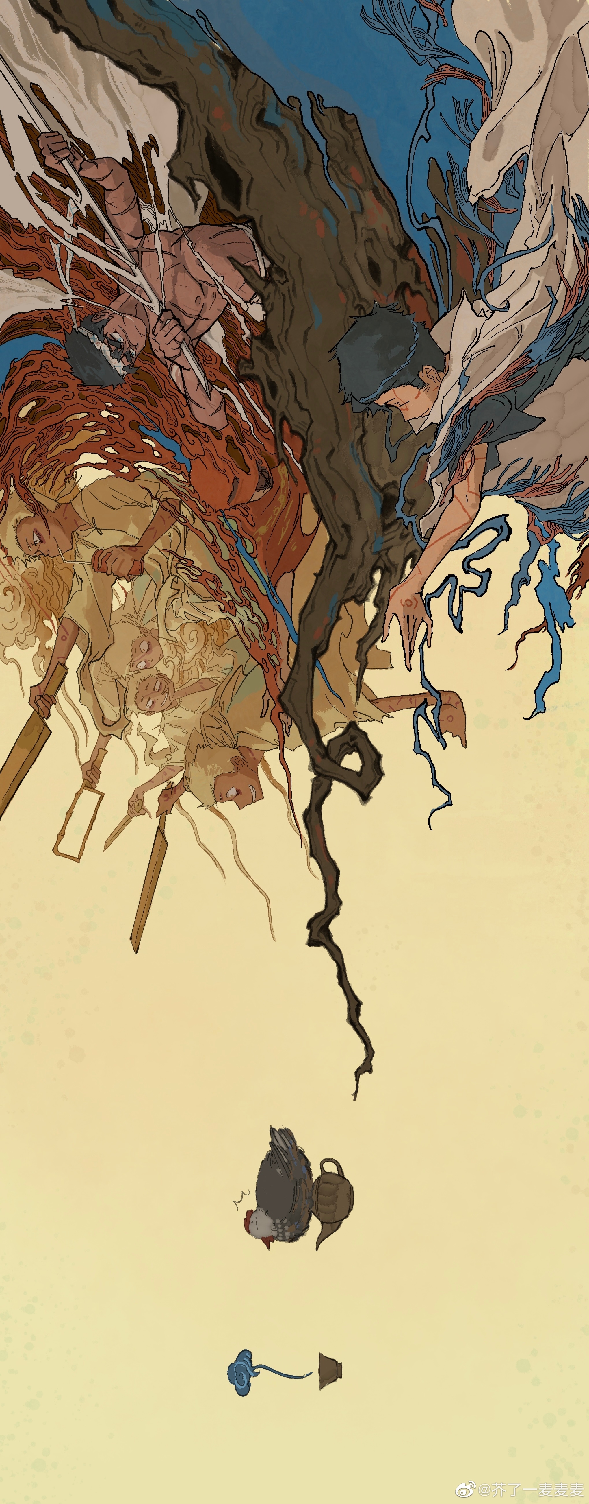 Anime boys with scars and Sinicism style HD Phone Wallpaper