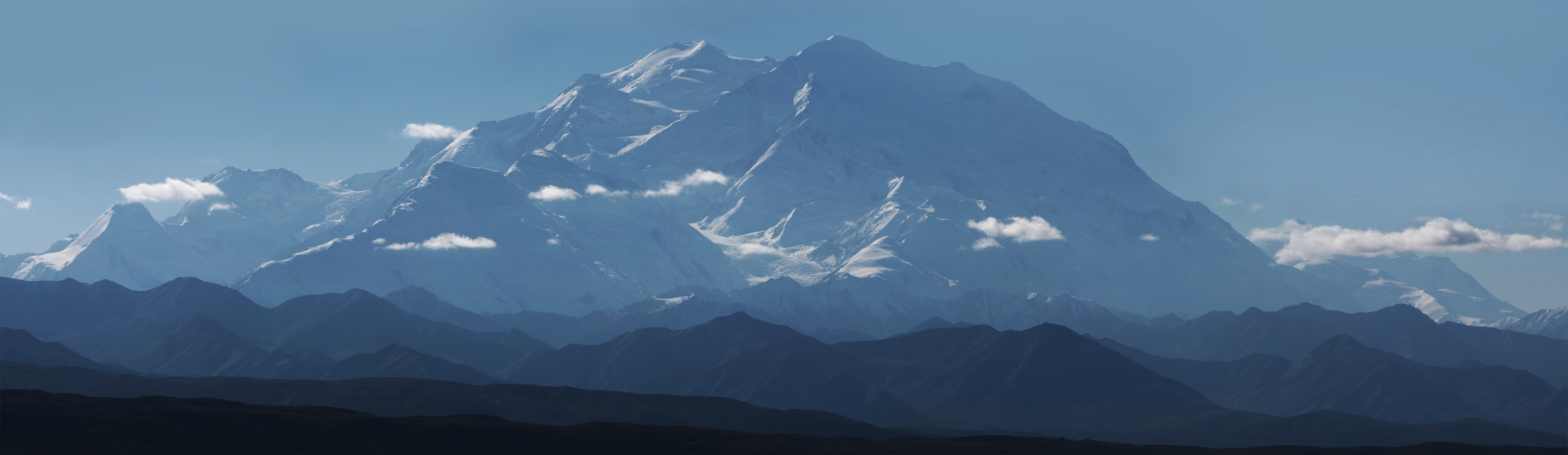 4K Denali mountain range with clouds HD Wallpaper