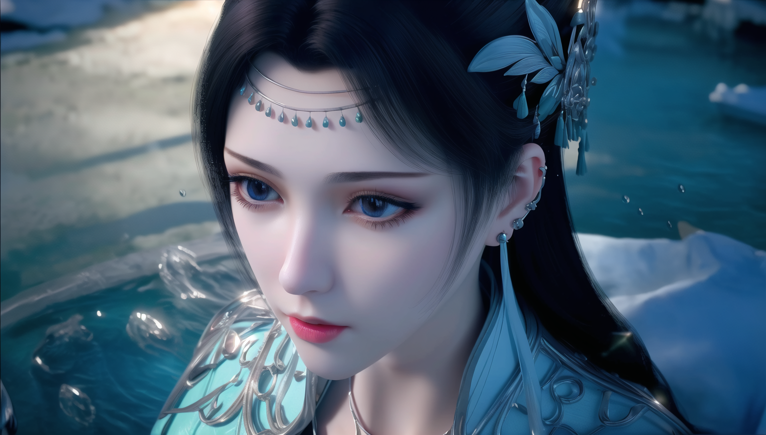 Xiao Xun'er from Dou Po Cang Qiong in water HD Wallpaper