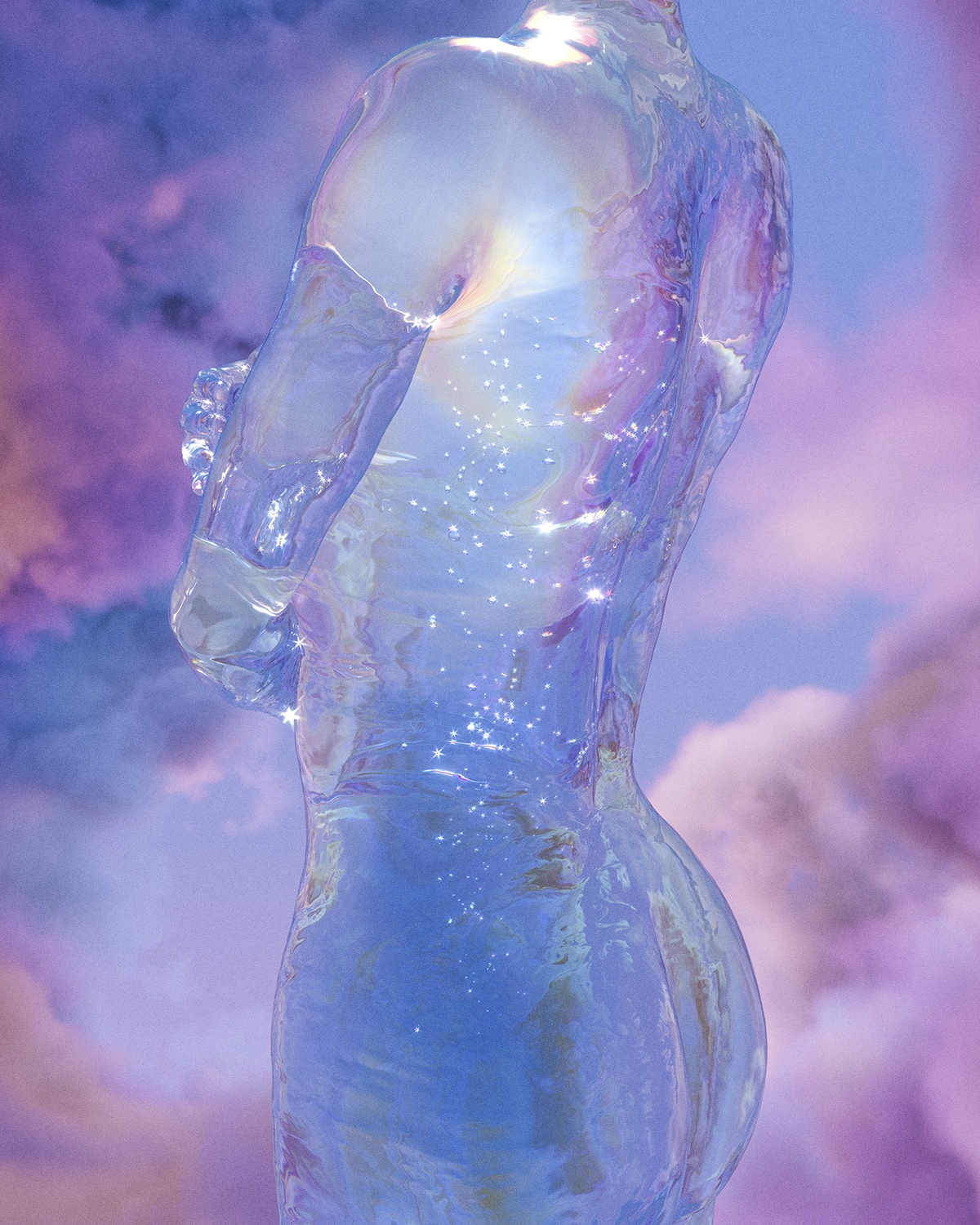 3D Abstract of a translucent figure with Hayden Clay Williams HD Phone Wallpaper