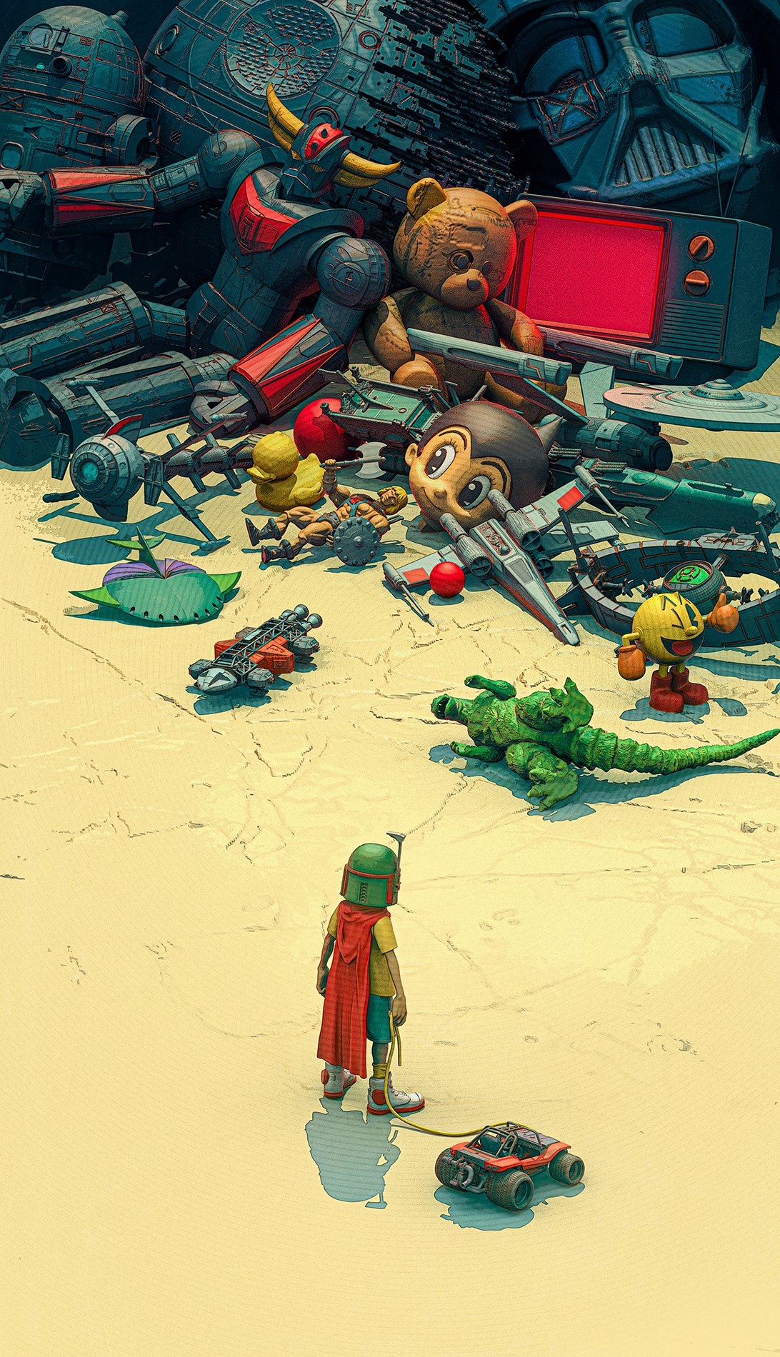 Boba Fett and Toys Crossover HD Phone Wallpaper