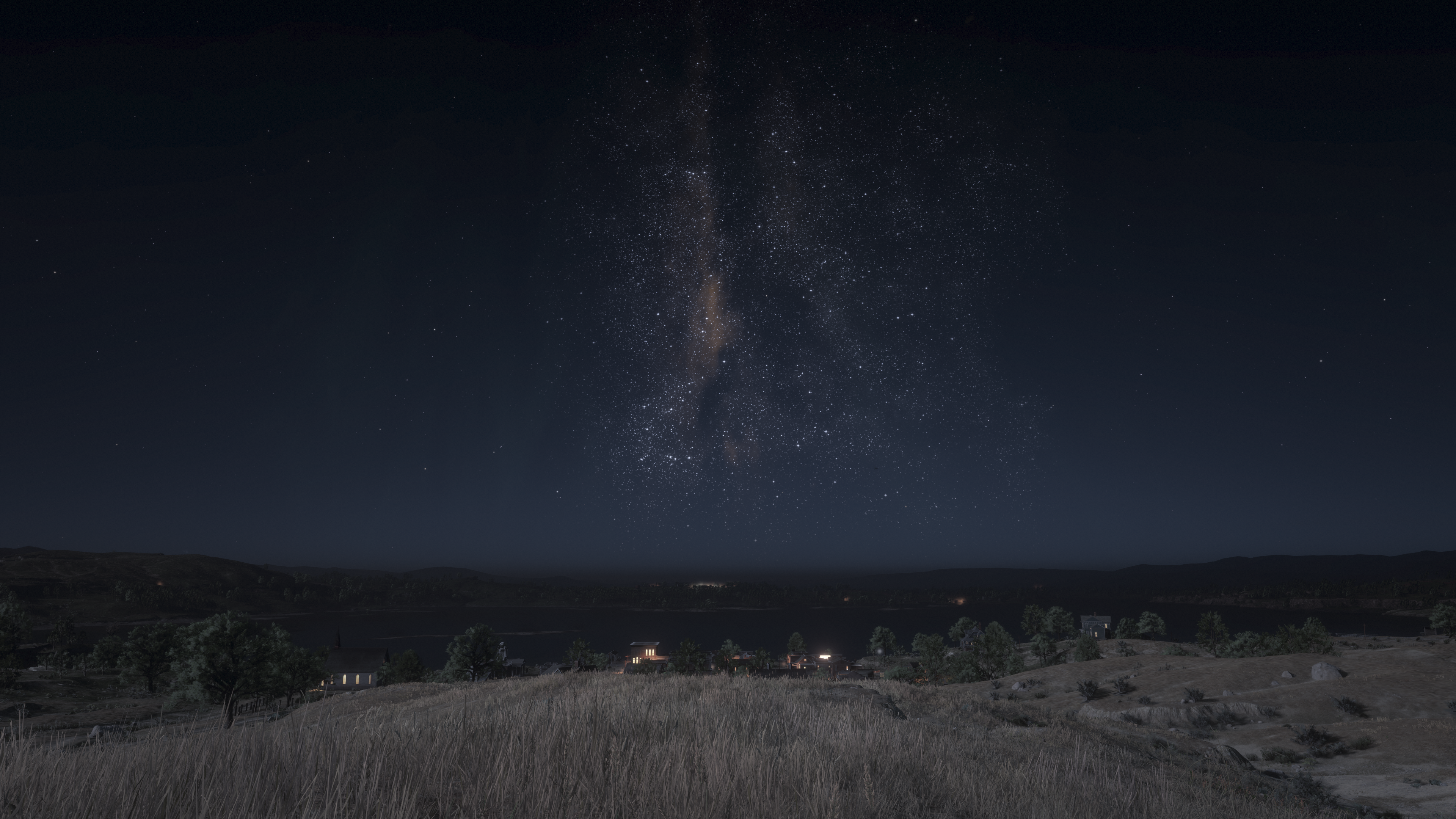 4K Night Landscape with Milky Way in Red Dead Redemption 2 HD Wallpaper