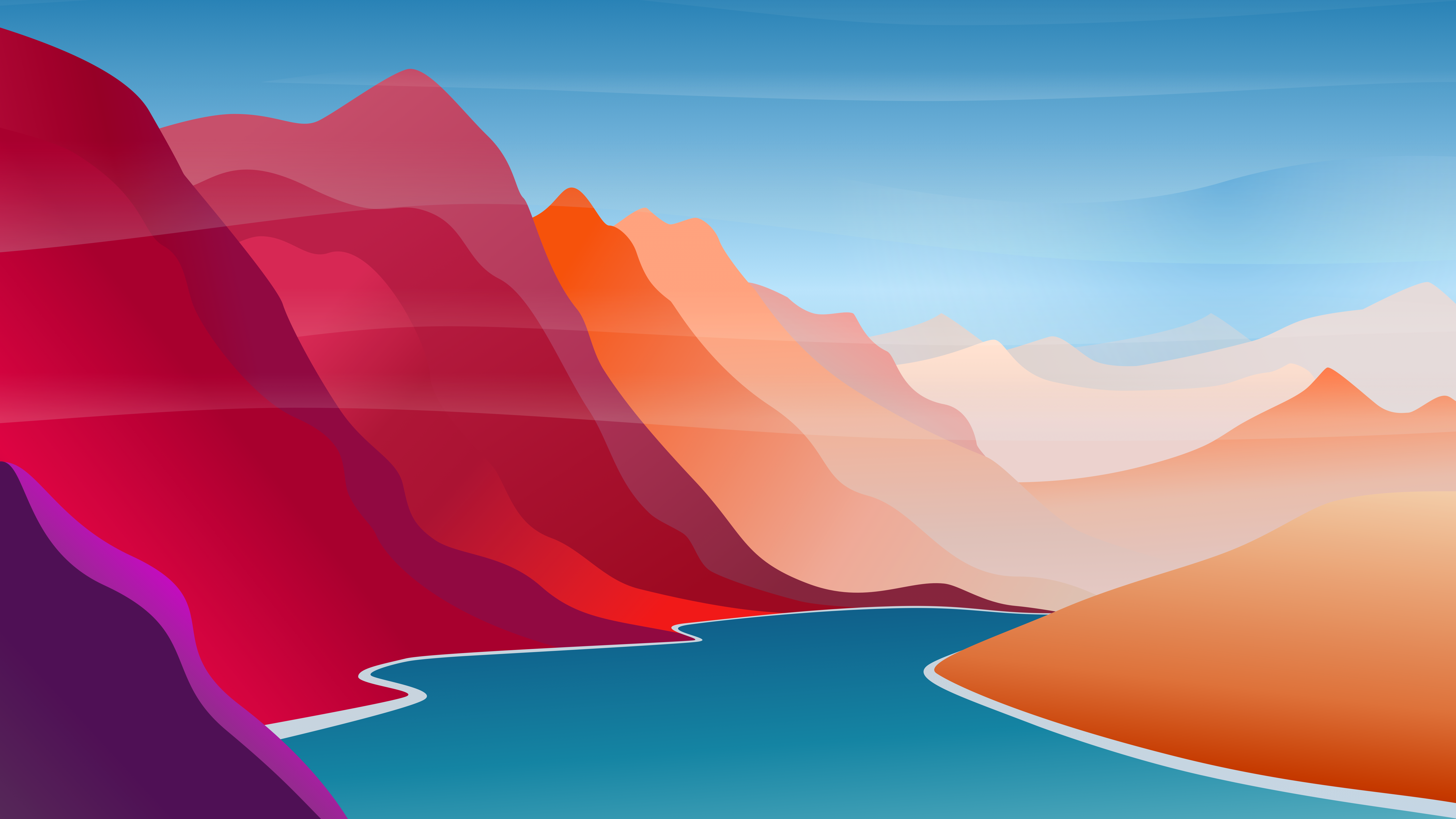 Colorful Mountains and River Landscape HD Wallpaper