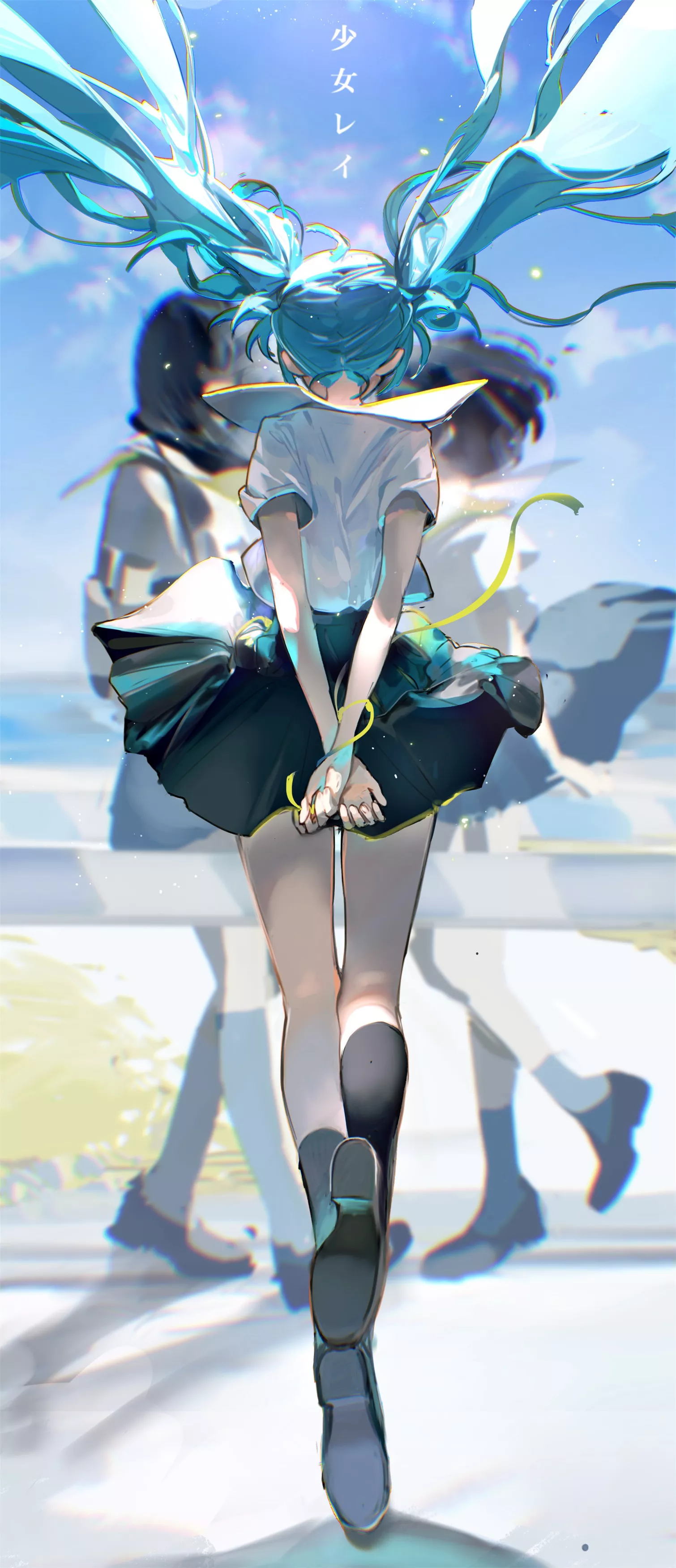 Hatsune Miku in a school uniform with twintails HD Phone Wallpaper