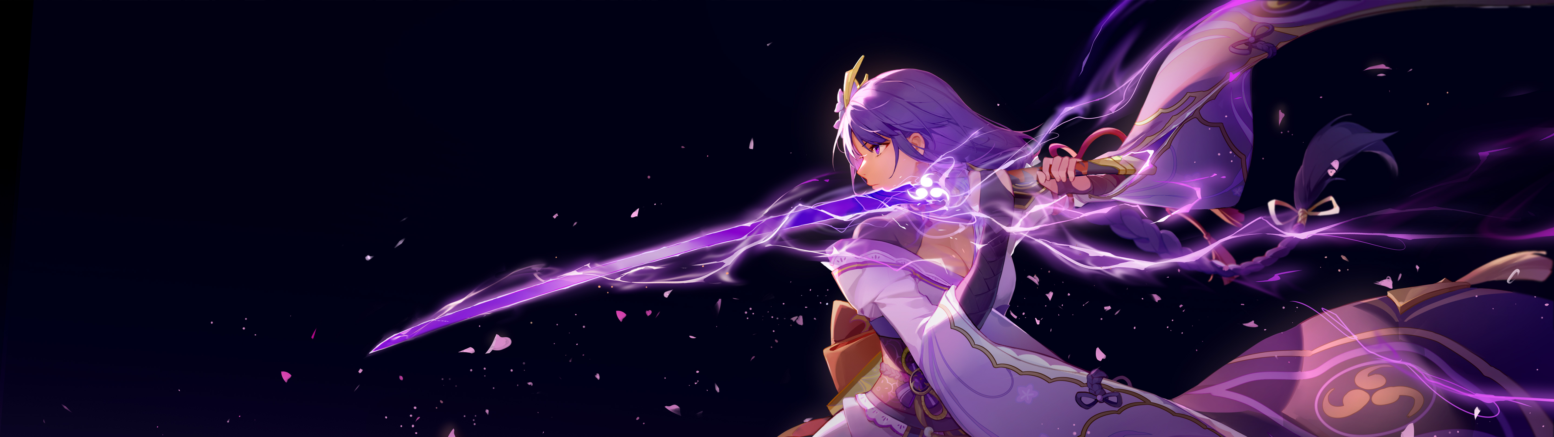 4K Genshin Impact Raiden Shogun with braids HD Wallpaper