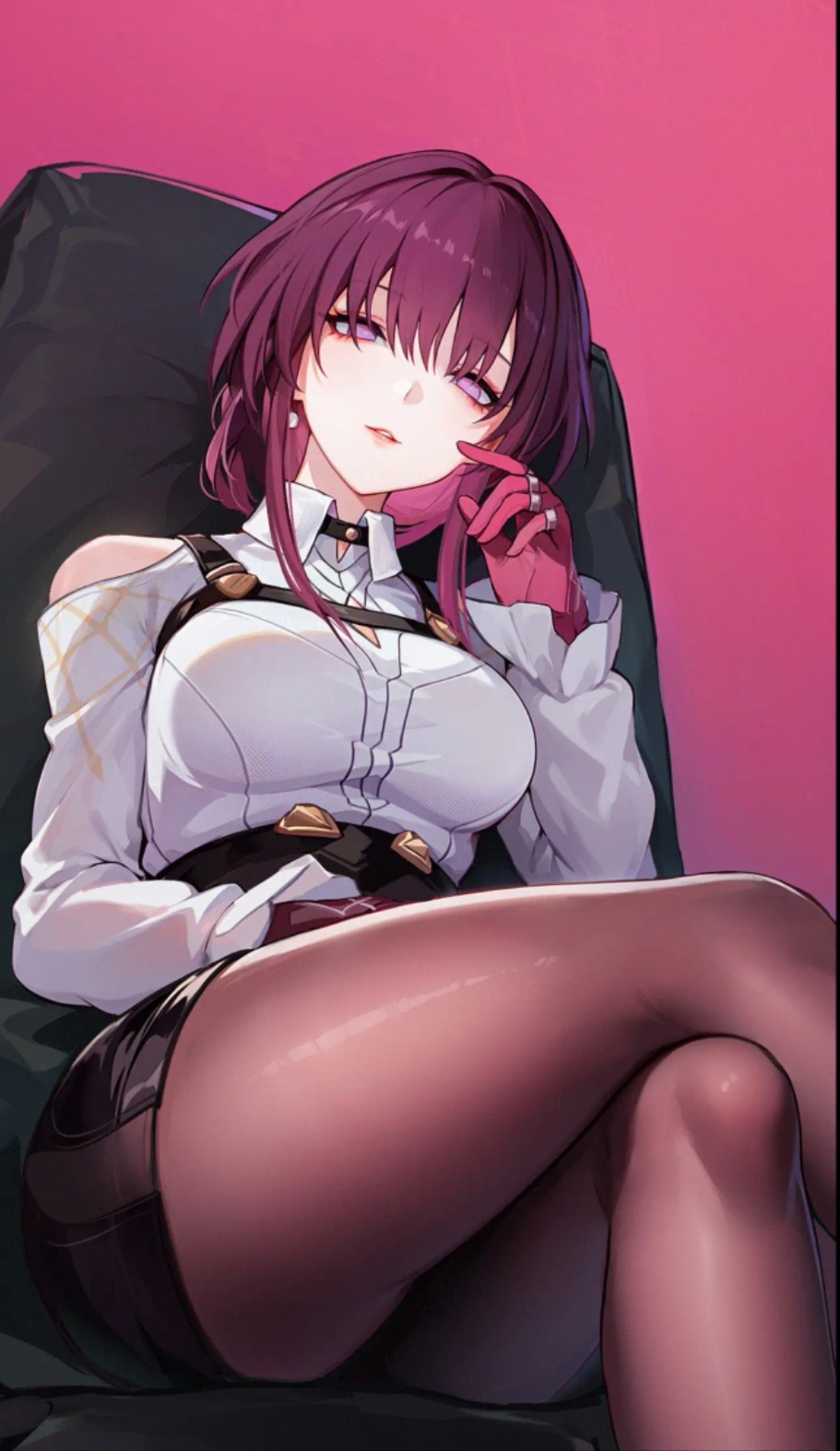 Kafka from Honkai: Star Rail wearing gloves HD Phone Wallpaper