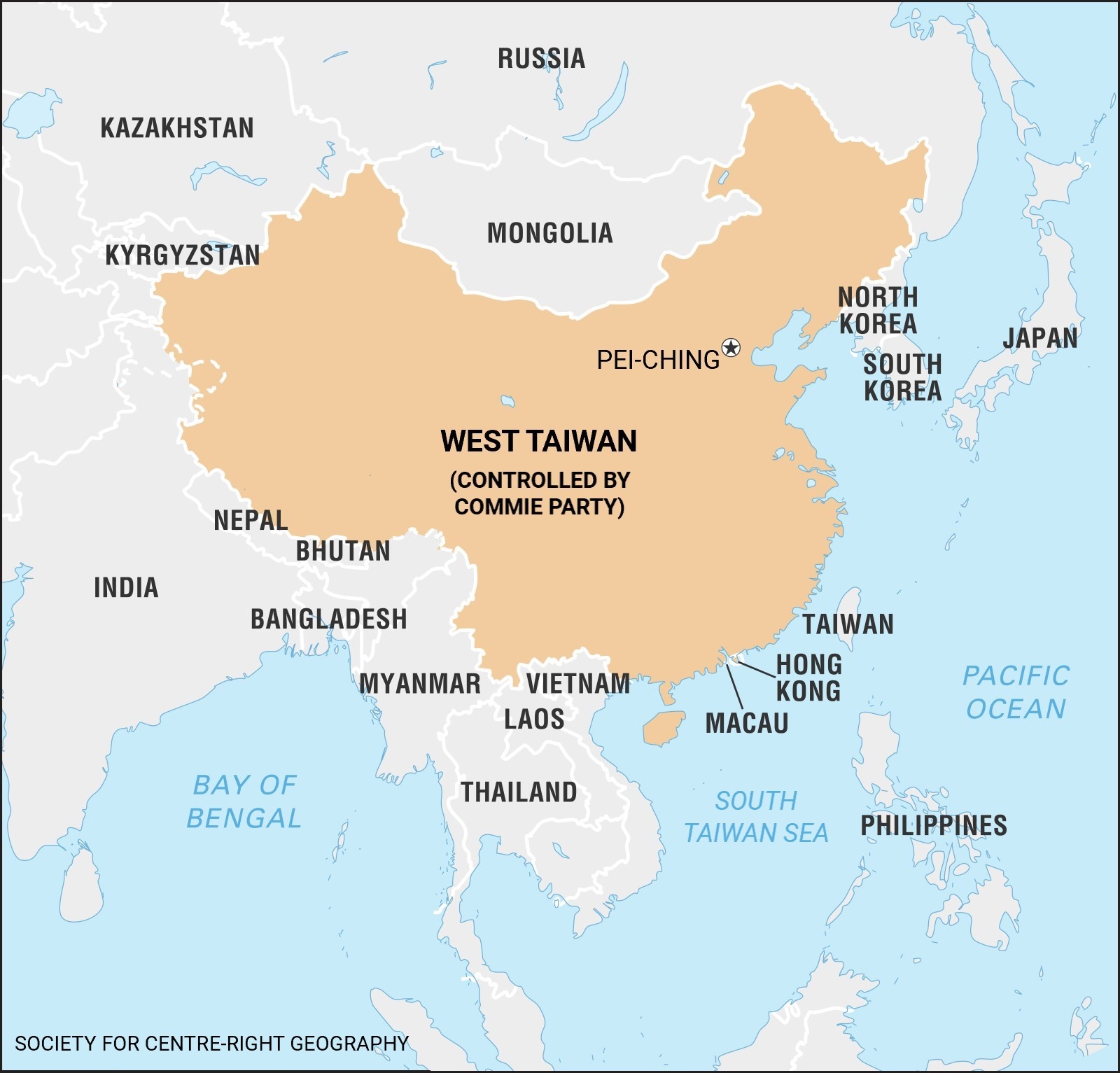 Map of West Taiwan and surrounding countries HD Wallpaper