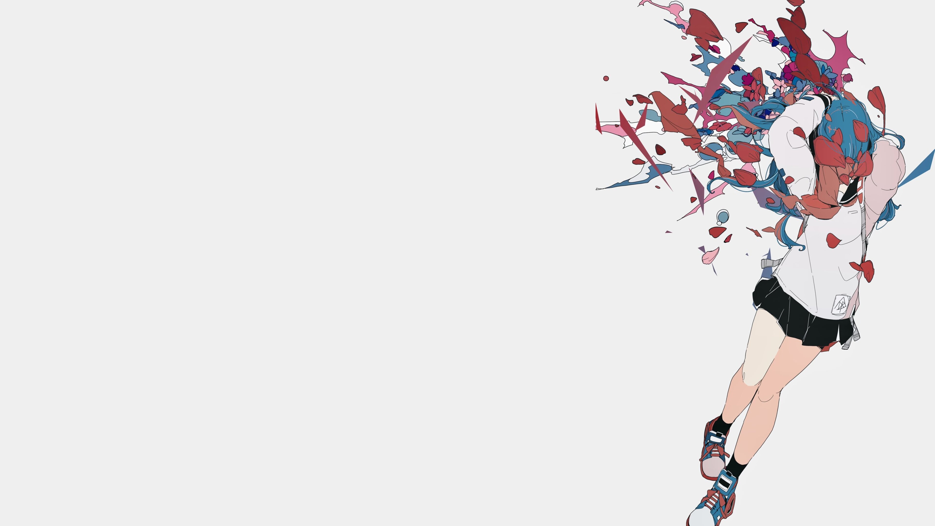 4K Daisukerichard anime girl with petals HD Wallpaper