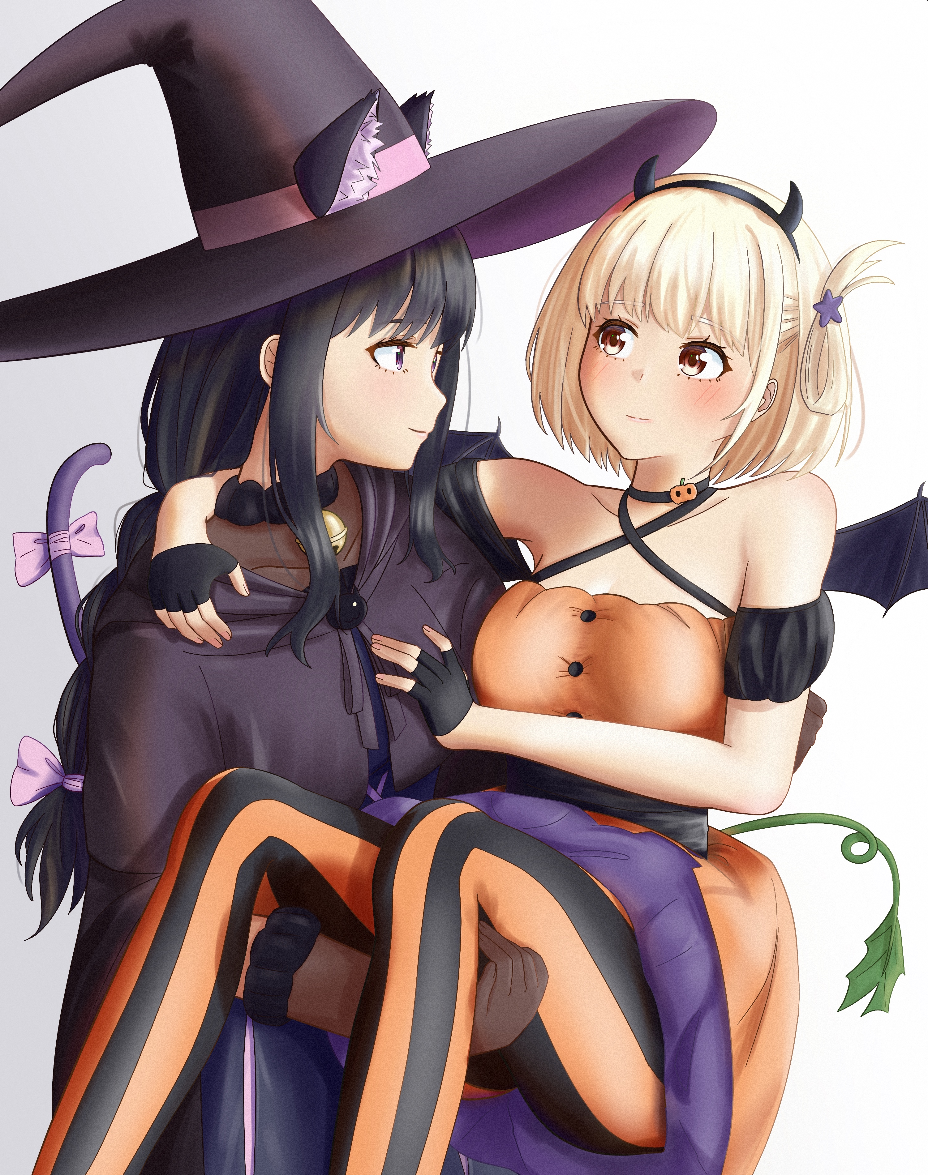 Lycoris Recoil Halloween Fan Art: Chisato and Takina HD Phone Wallpaper