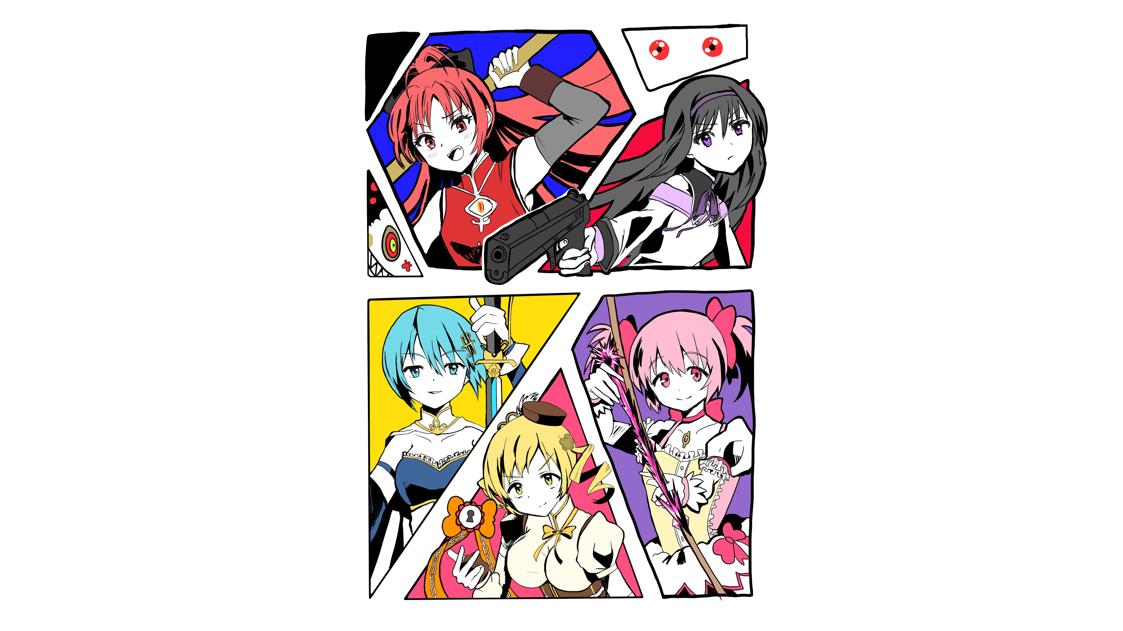 Mahou Shoujo Madoka Magica Magical Girls HD Wallpaper