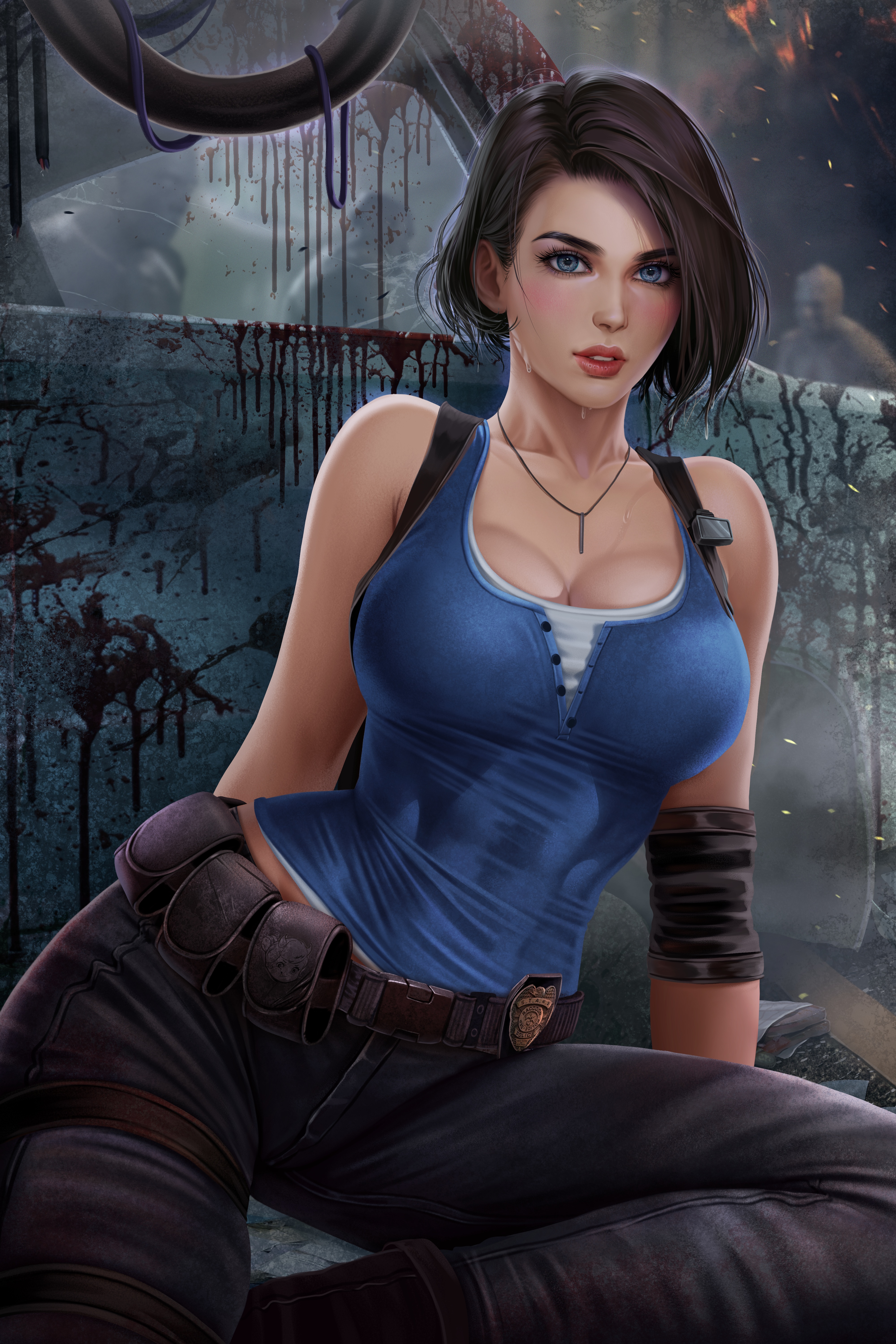 Jill Valentine from Resident Evil 3 Fan Art HD Phone Wallpaper