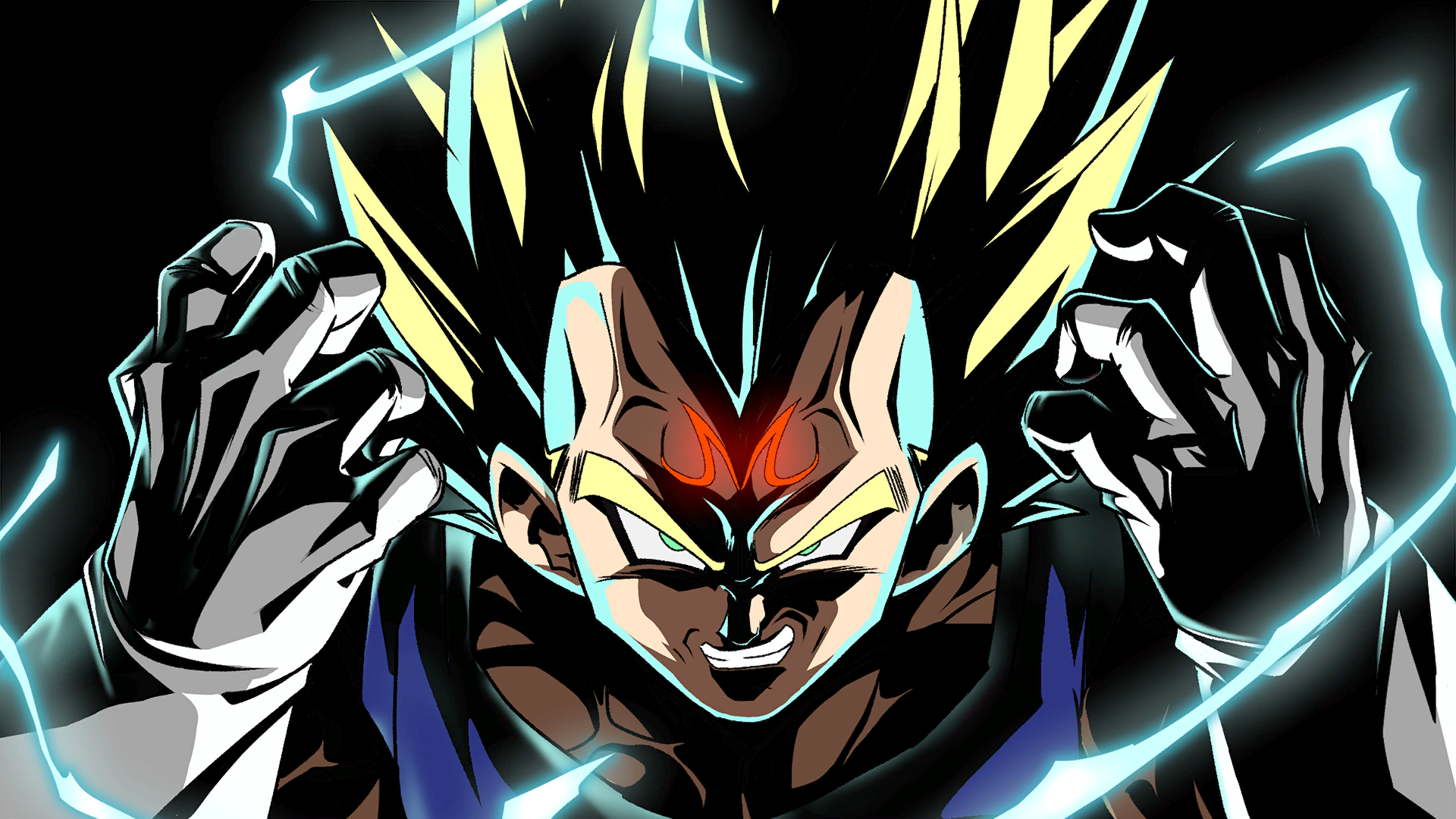 Majin Vegeta with lightning in Dragon Ball Z HD Wallpaper