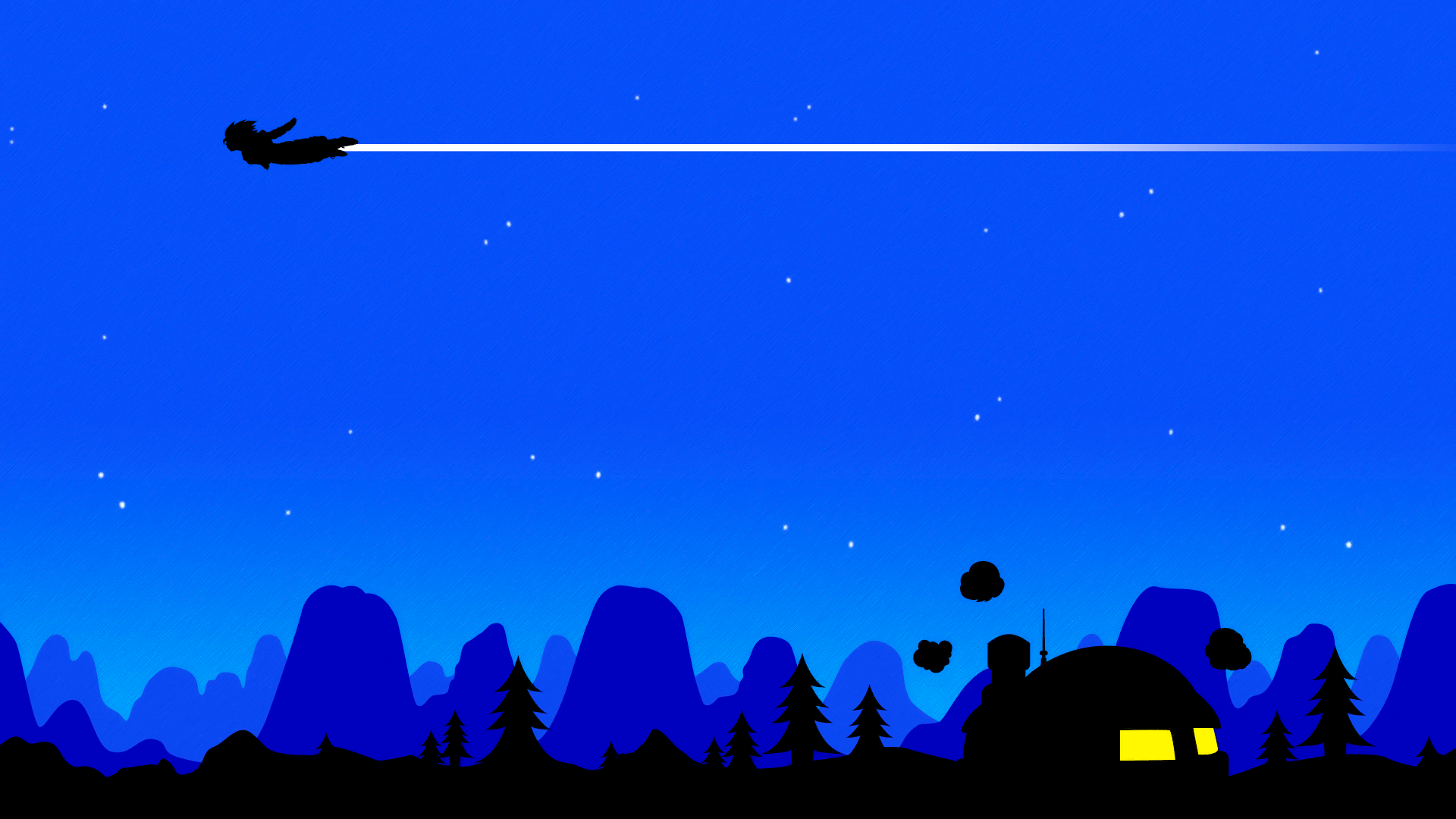 Son Goku flying through the night sky HD Wallpaper