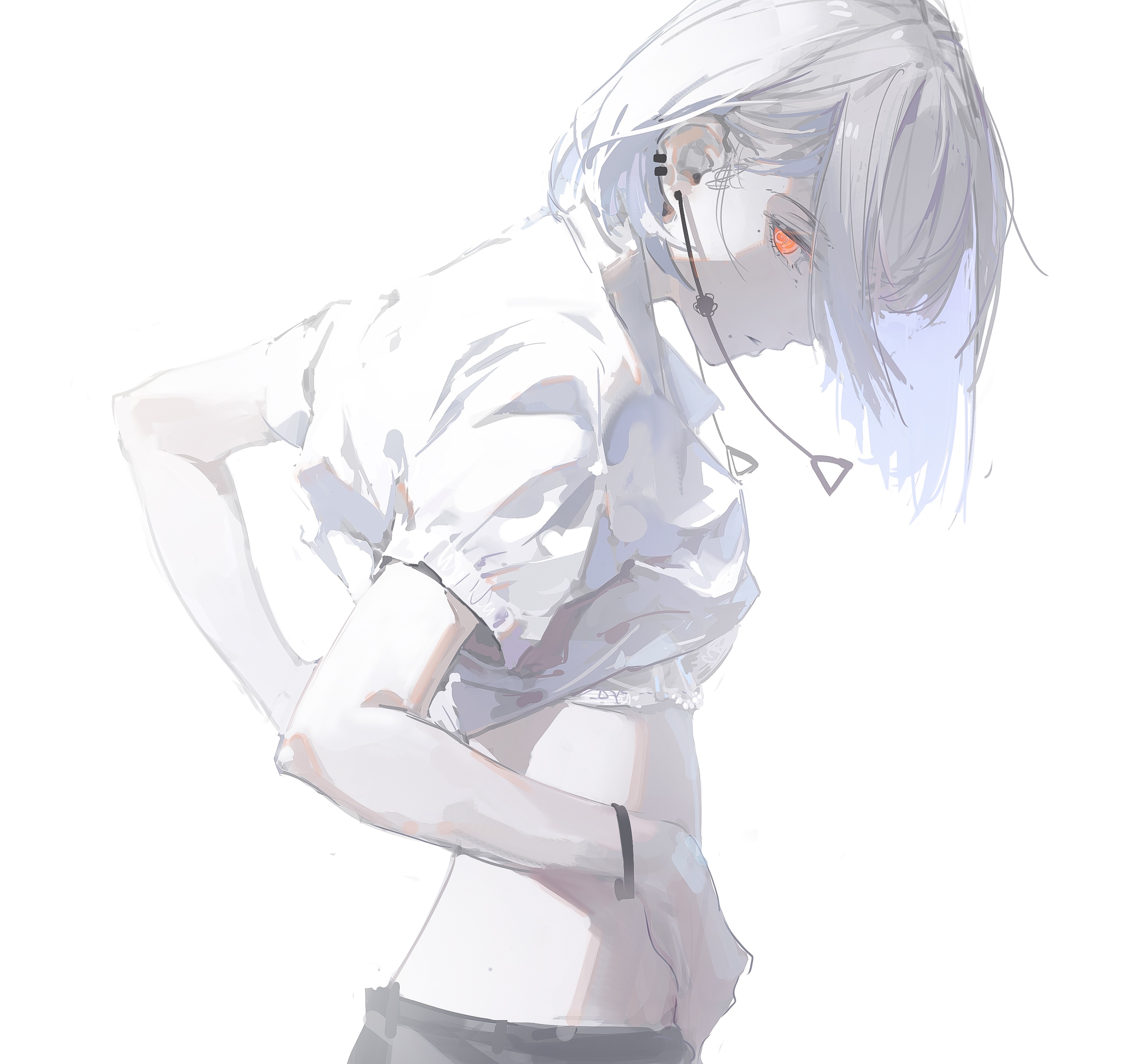 Chainsaw Man Famine Devil with red eyes and earring HD Wallpaper