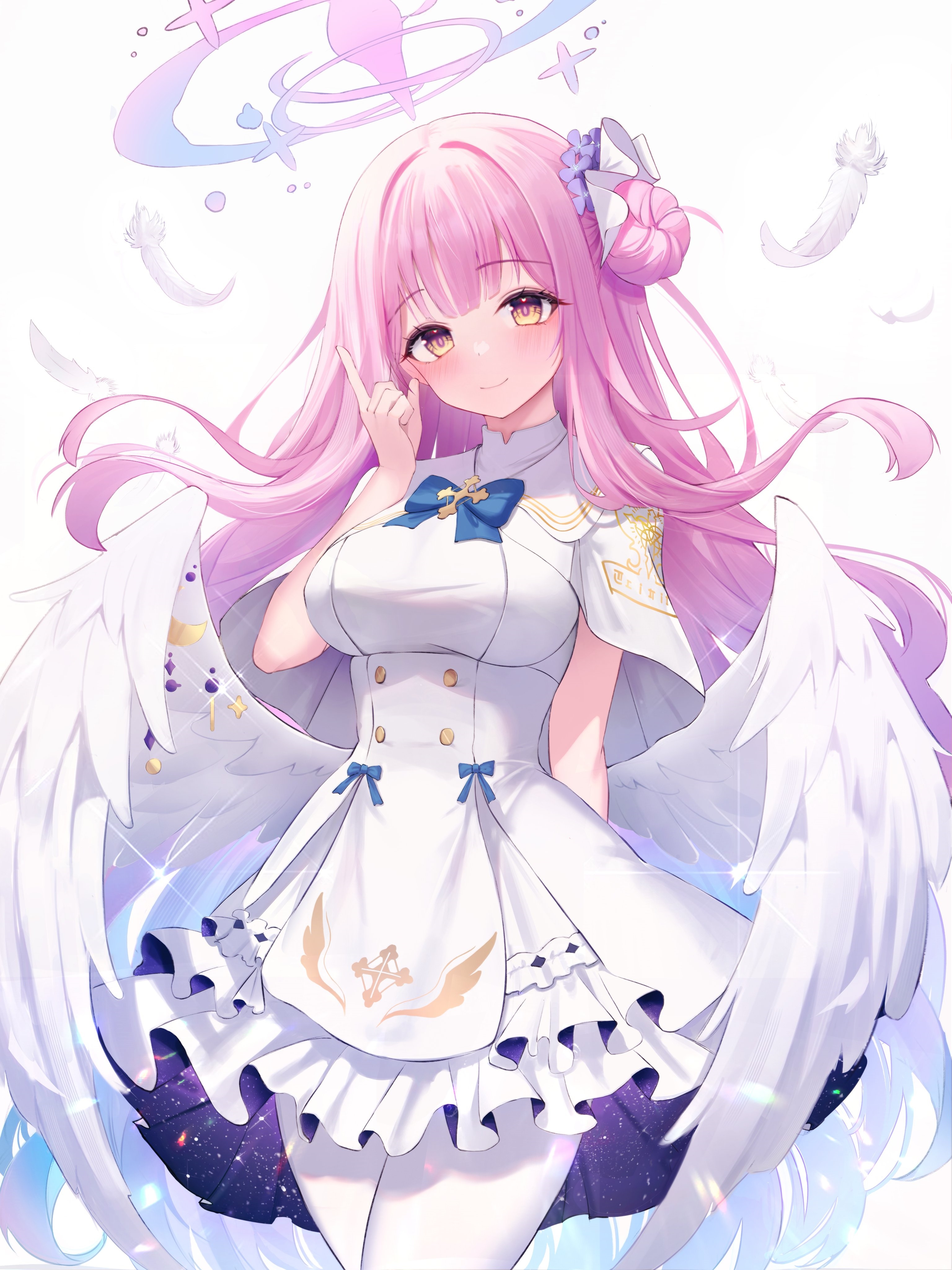 Misono Mika from Blue Archive with pink hair and wings HD Phone Wallpaper