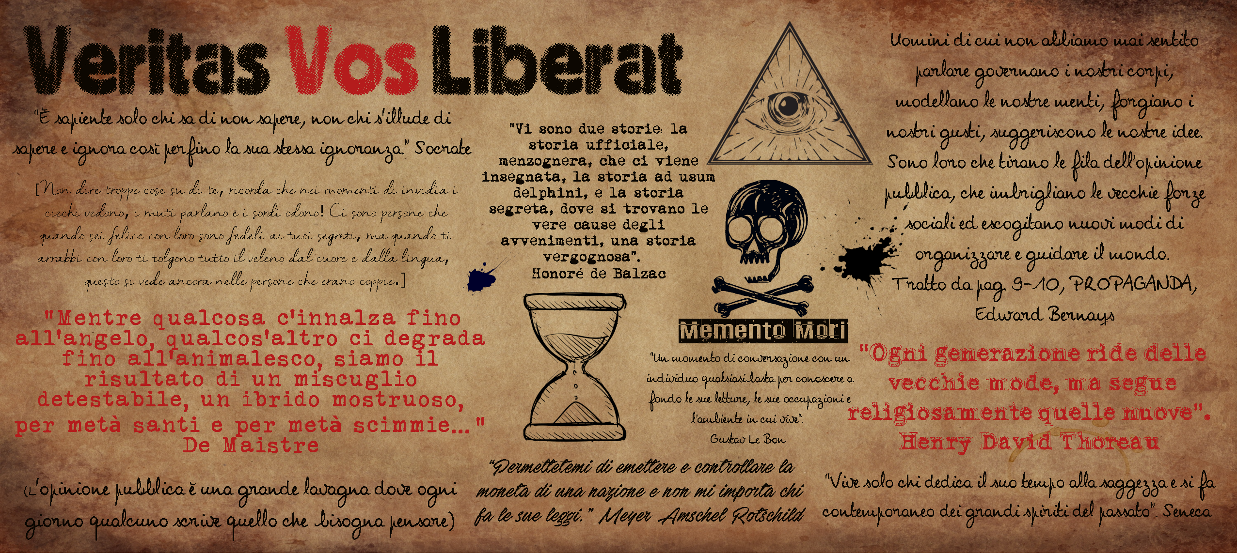 Veritas Vos Liberat Quotes with Illuminati and Skull Imagery HD Wallpaper