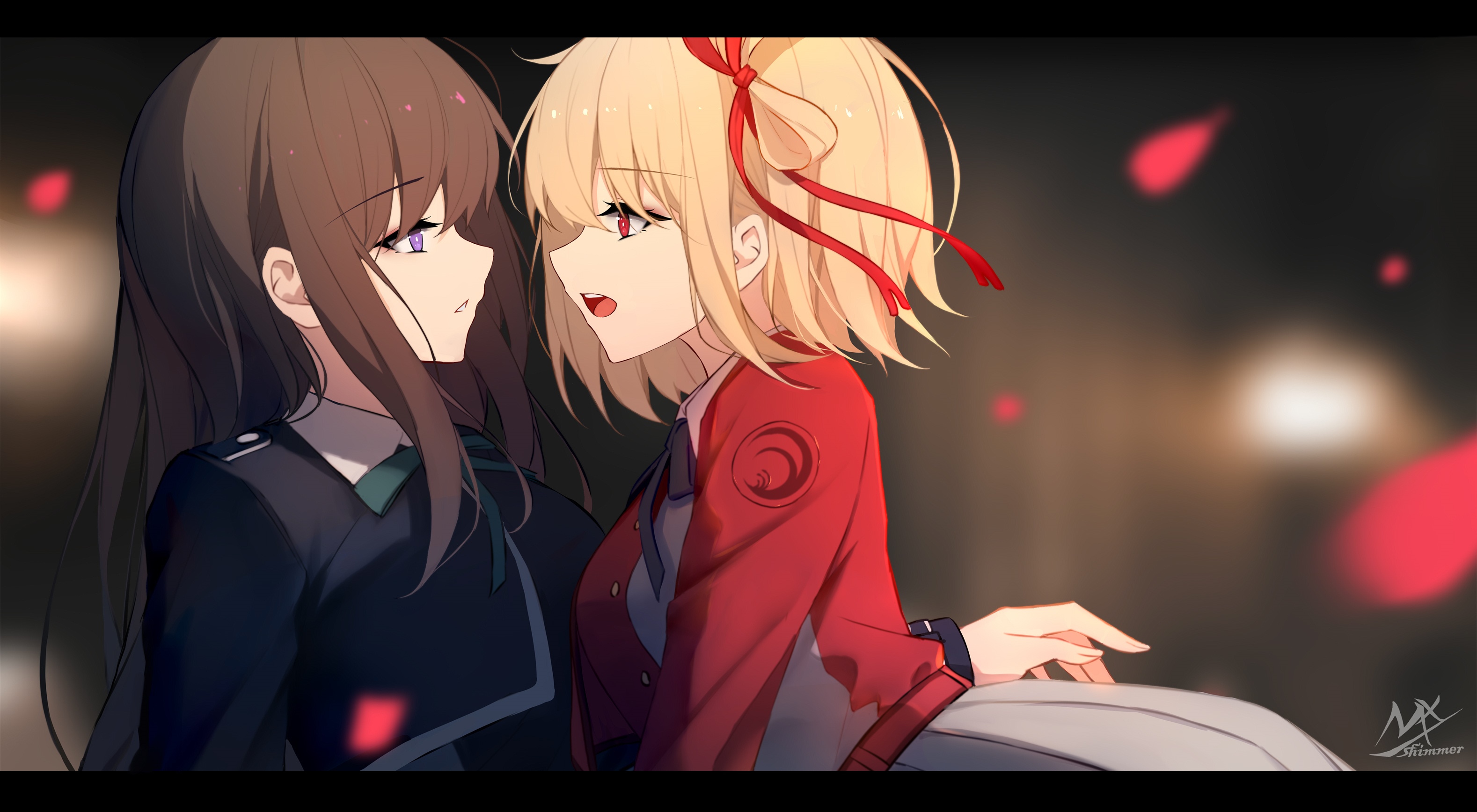Nishikigi Chisato and Inoue Takina from Lycoris Recoil HD Wallpaper