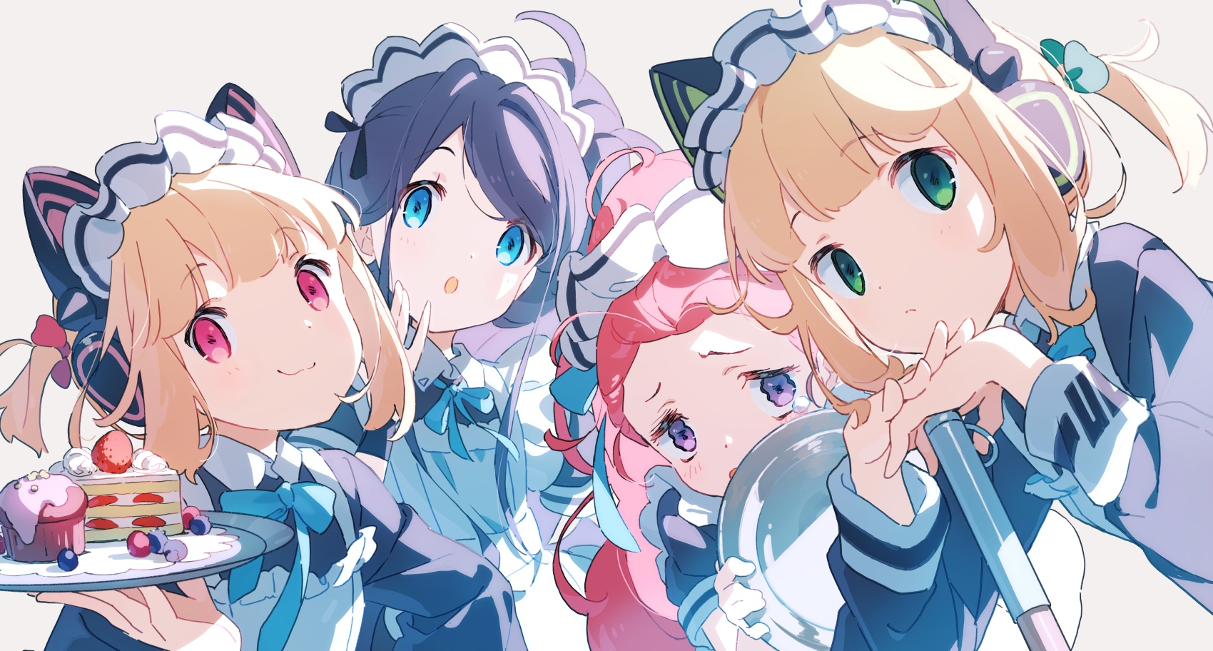 Blue Archive maids with cake and cupcakes HD Wallpaper