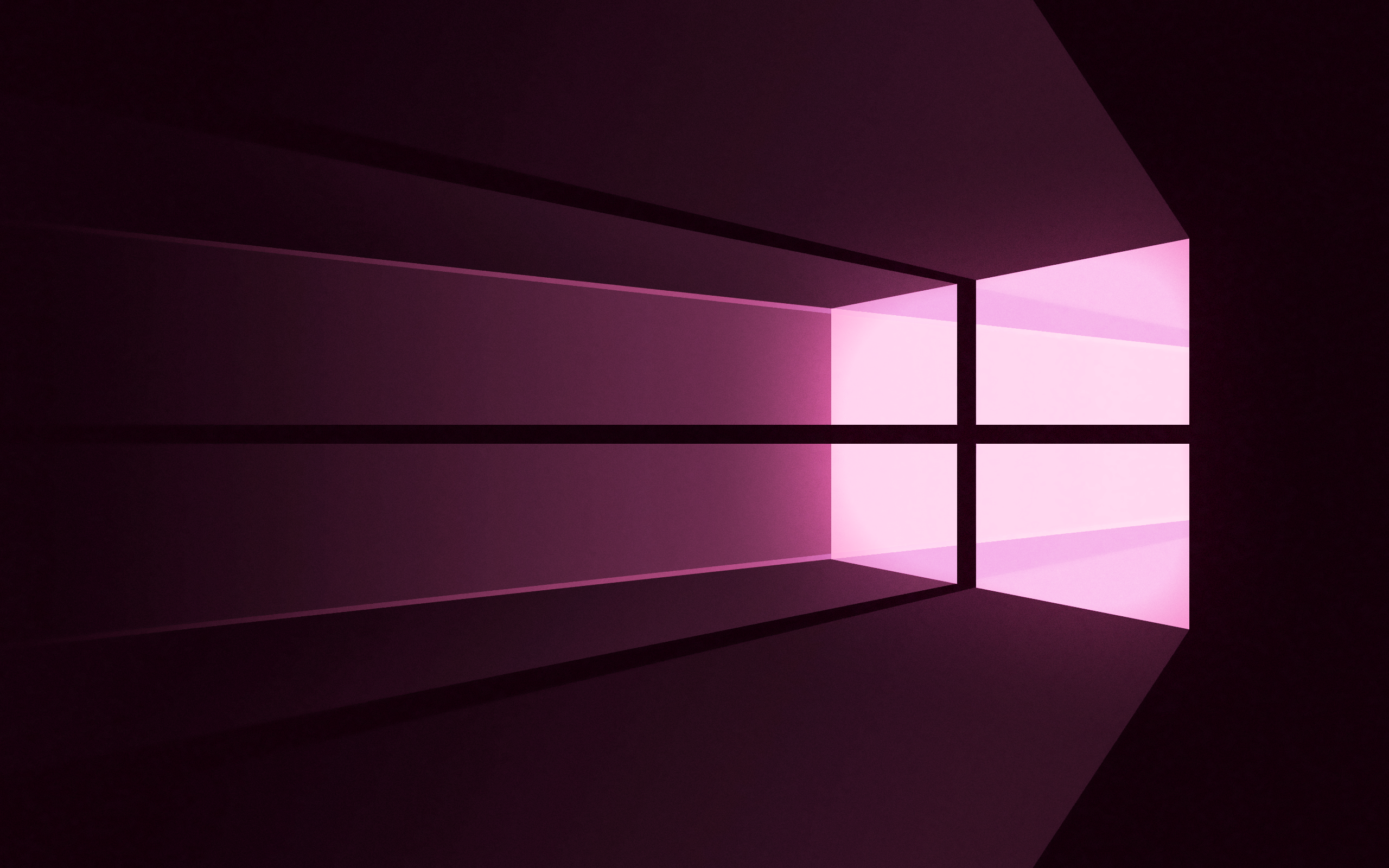 Windows 10 logo with pink light and shadows HD Wallpaper